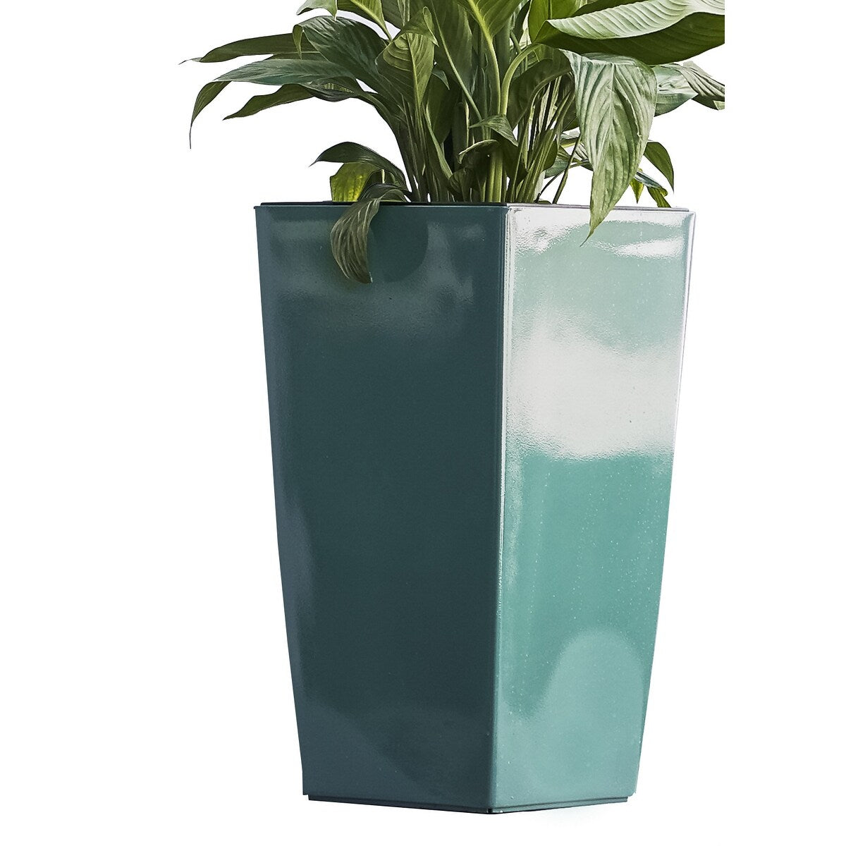 XBrand 22.4 H Plastic Self Watering Indoor Outdoor Square Planter Pot, Tall Decorative Gardening Pot, Home Décor Accent