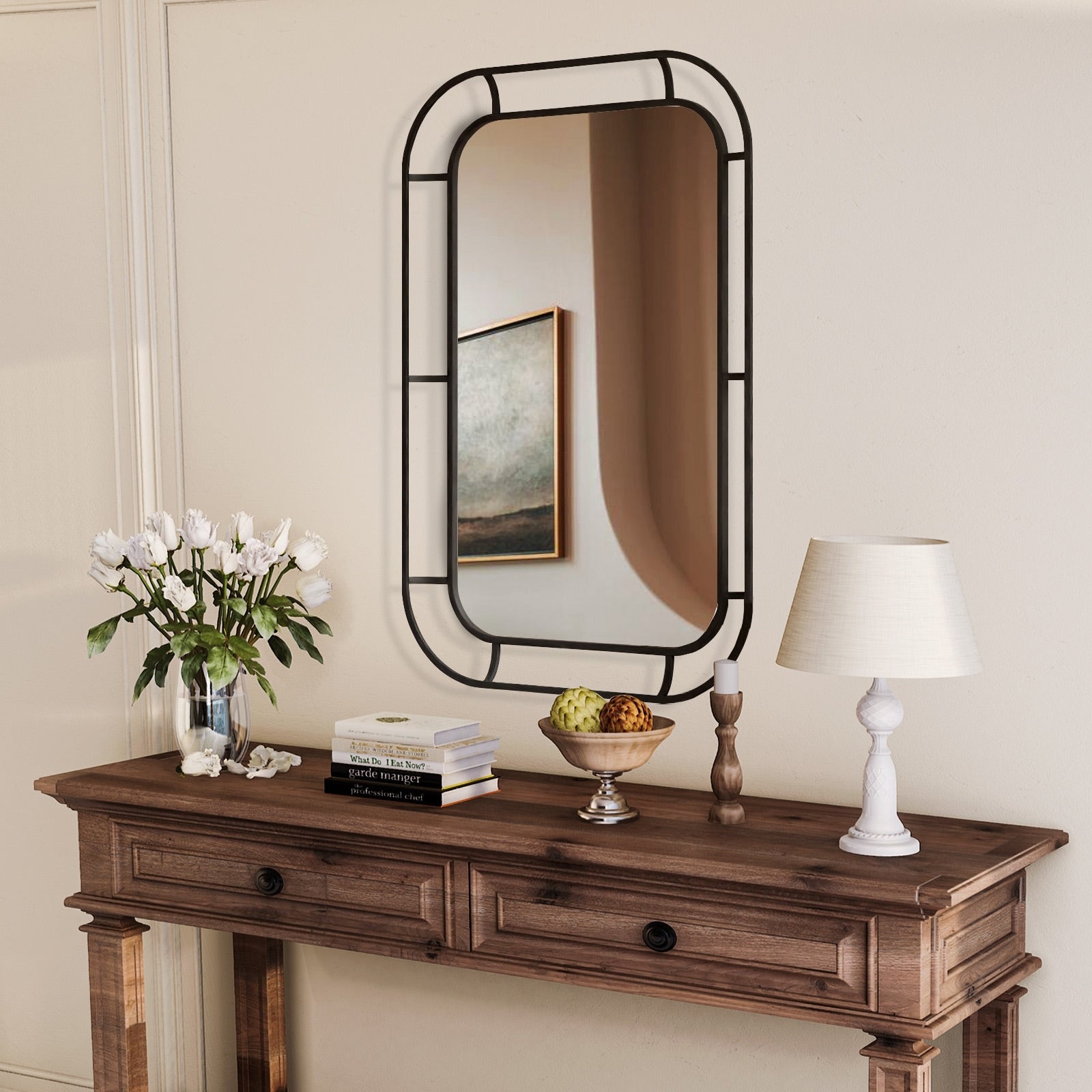 Contemporary Rectangle Metal Wall Mirror - 24x36