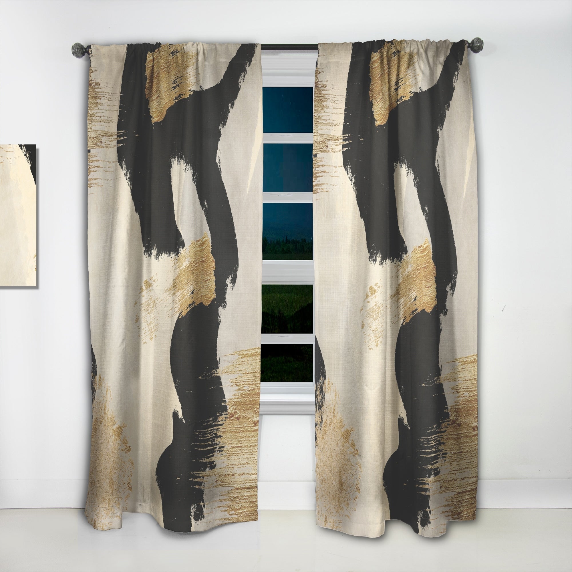 Designart 'Glam Collage II' Modern Curtain Single Panel