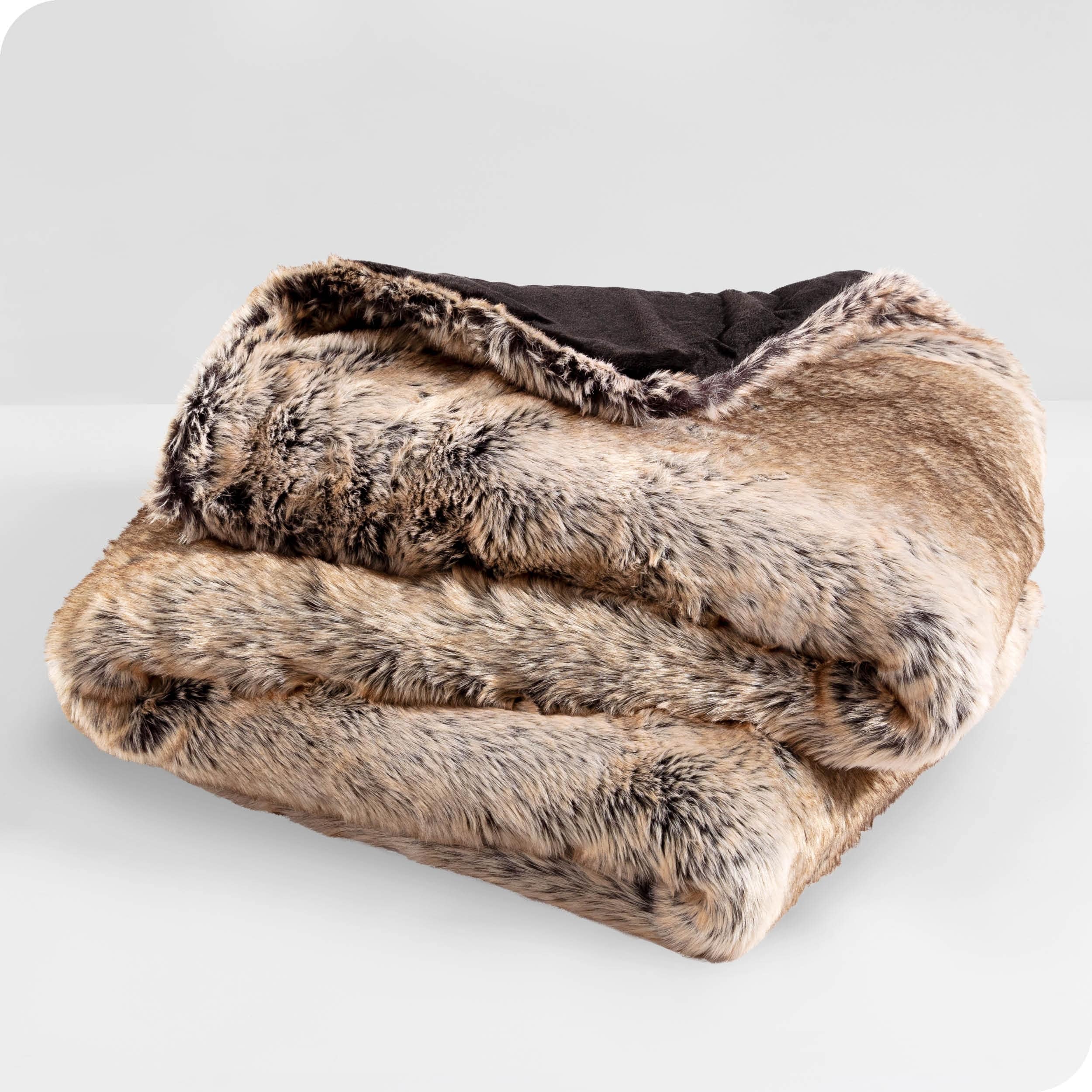 Bare Home Faux Fur Blanket - Ultra-Soft Blanket - Luxurious Fuzzy Warm