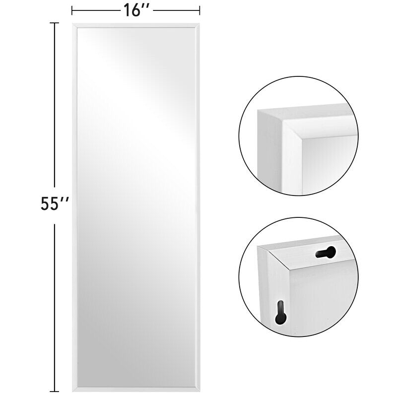 Aluminum Alloy Matte Frame Floor Mirror Dressing Hanging Mirror