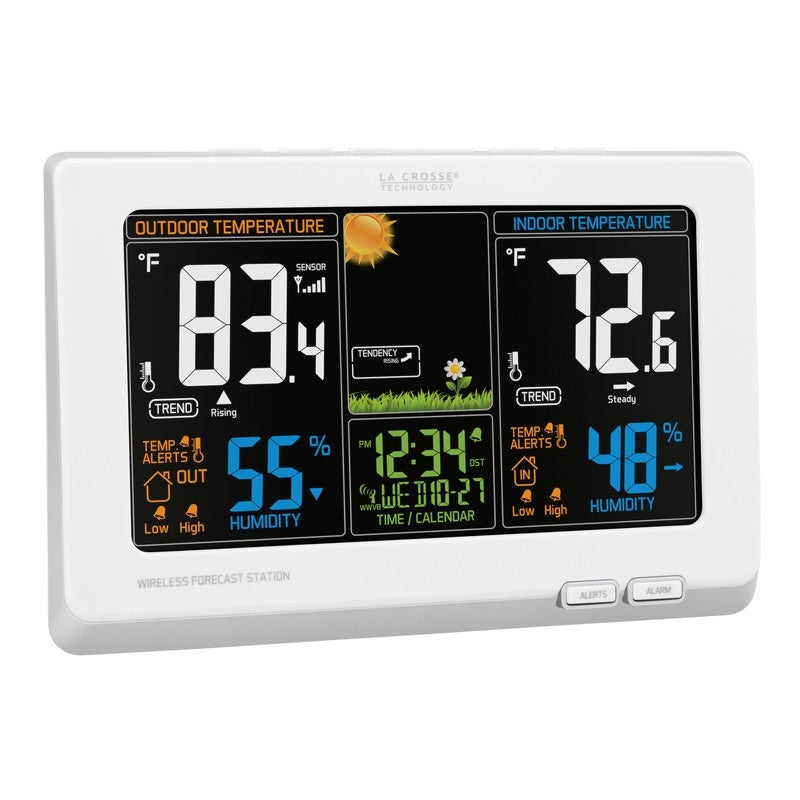 Wireless Atomic Digital Color Forecast Station with Alerts, White