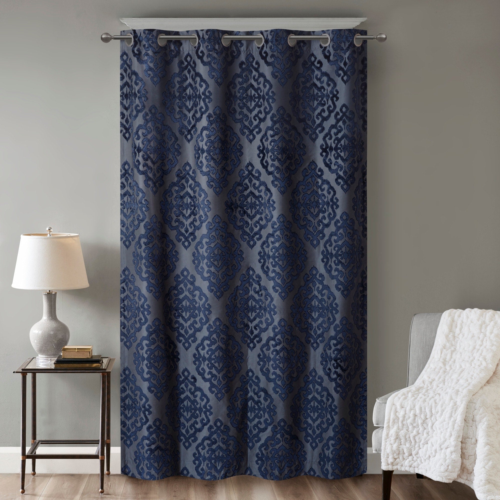 SunSmart Mirage Knitted Jacquard Total Blackout Grommet Window Curtain Panel