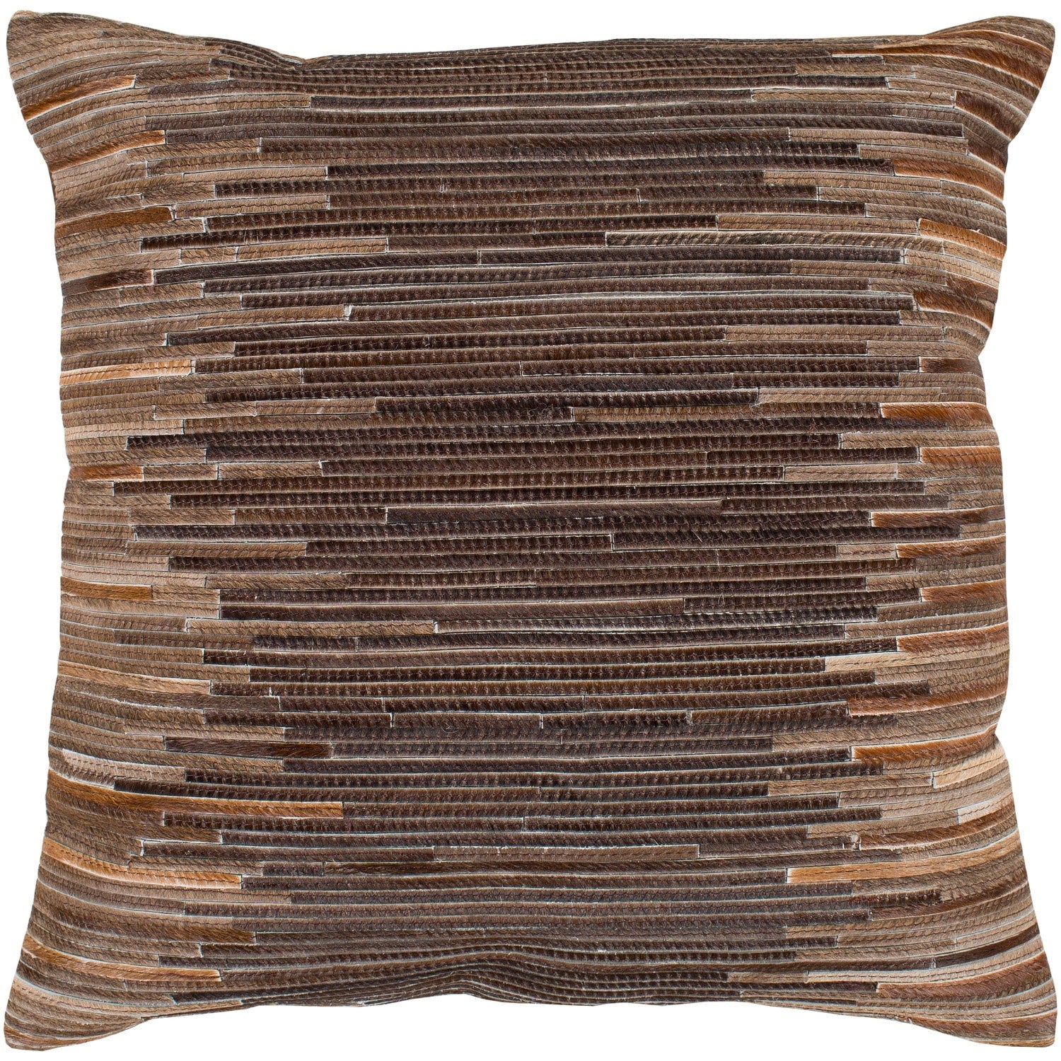 Aatos Hide Dark Brown Feather Down or Poly Filled Throw Pillow 20-inch