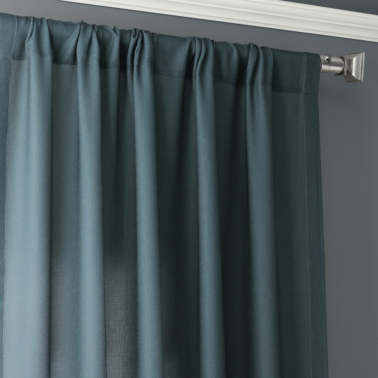 Exclusive Fabrics Ombre Faux Linen Light Filtering Curtains (1 Panel) - Lightweight Elegance, Natural Light Enhancement