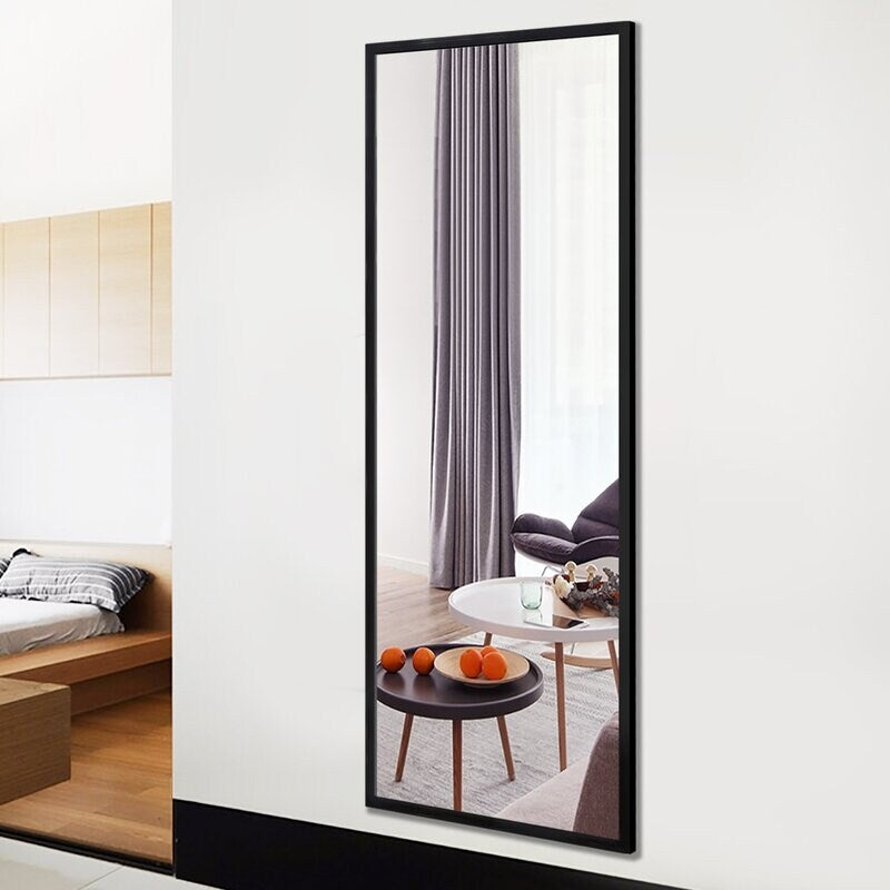 Aluminum Alloy Matte Frame Floor Mirror Dressing Hanging Mirror