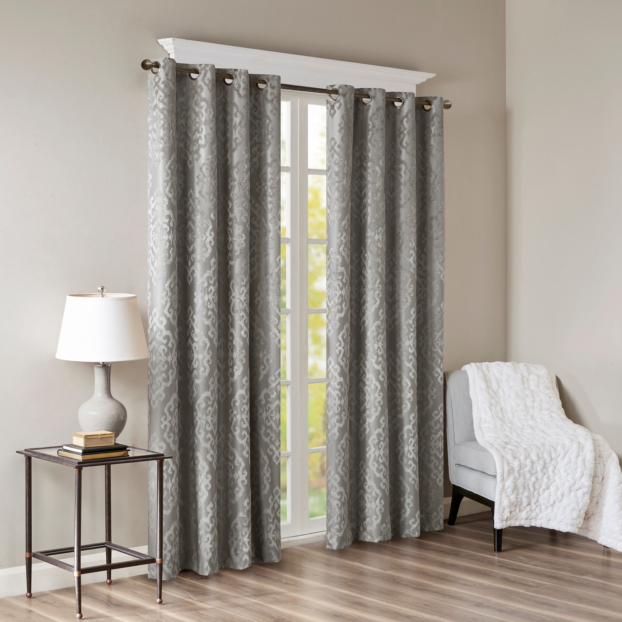 SunSmart Mirage Knitted Jacquard Total Blackout Grommet Window Curtain Panel