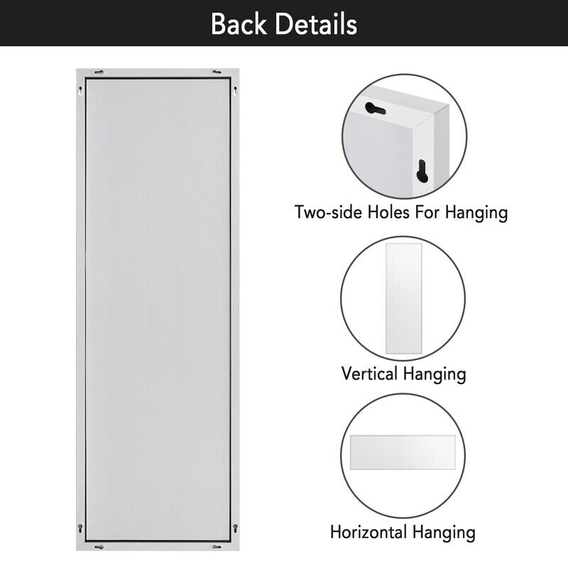 Aluminum Alloy Matte Frame Floor Mirror Dressing Hanging Mirror