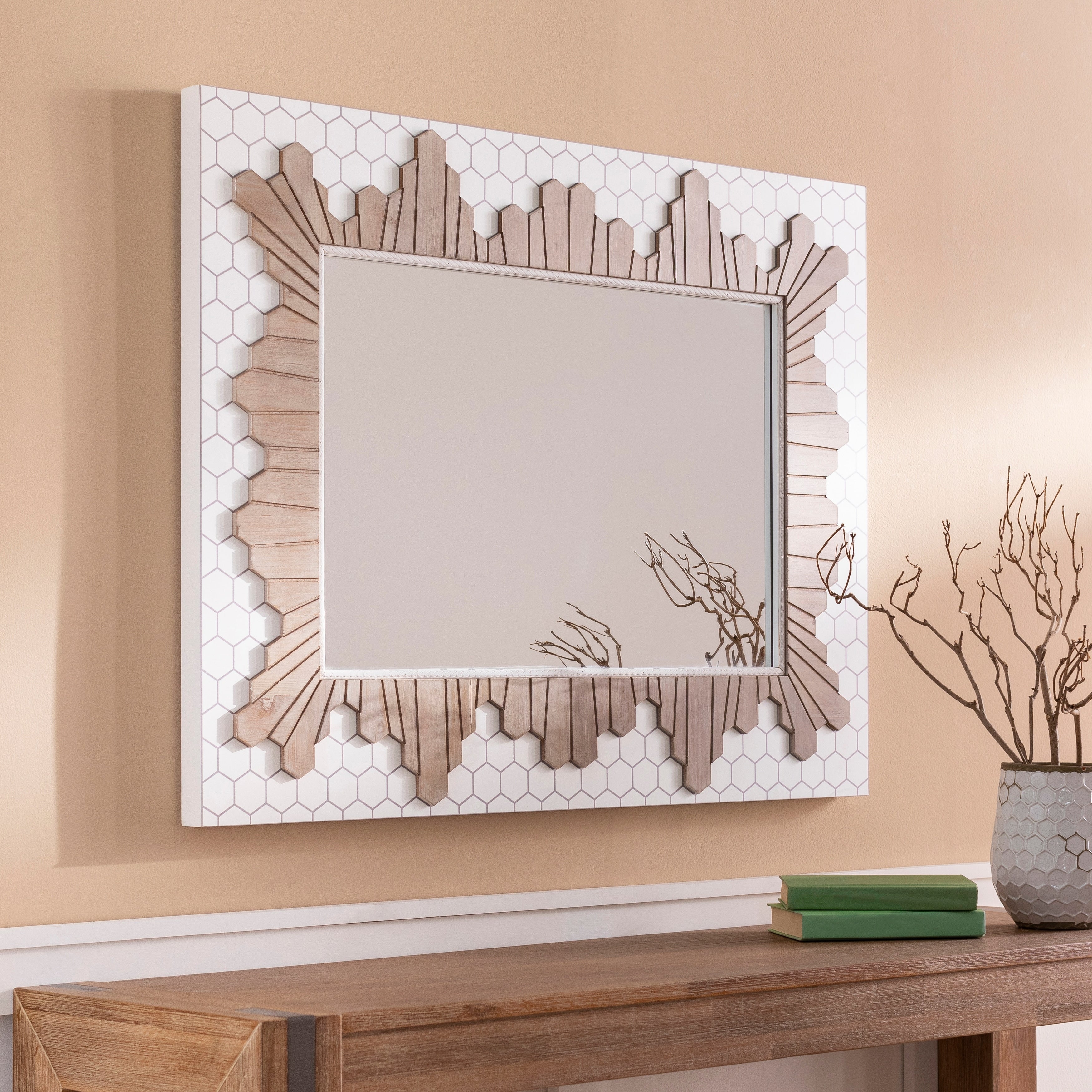 Mazie Modern Wood Mosaic Mirror - 40H x 30W x 1.8D