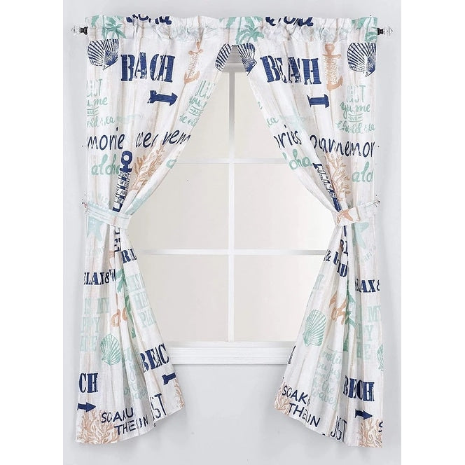 Printed Canvas Bathroom Window Curtains 54x58