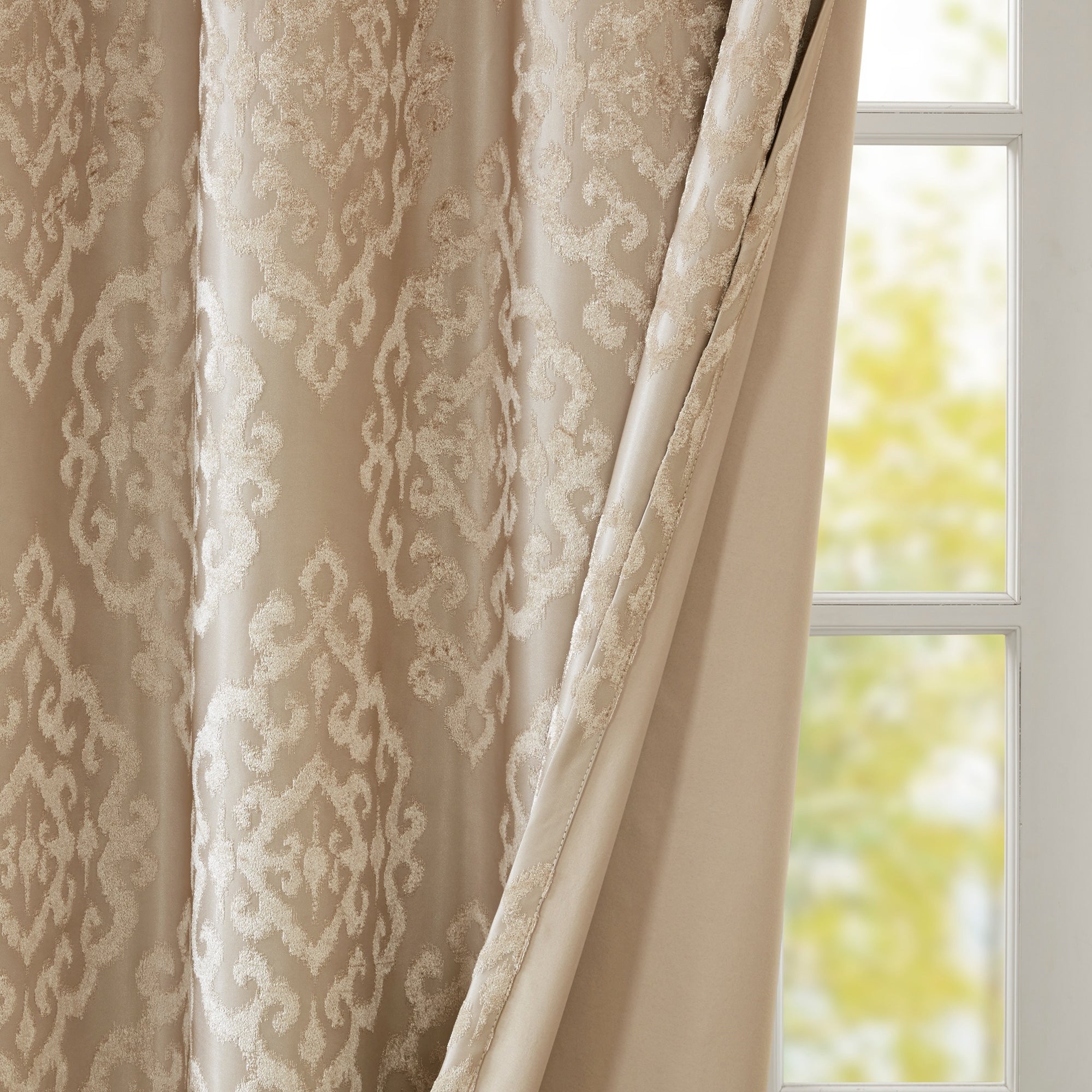 SunSmart Mirage Knitted Jacquard Total Blackout Grommet Window Curtain Panel