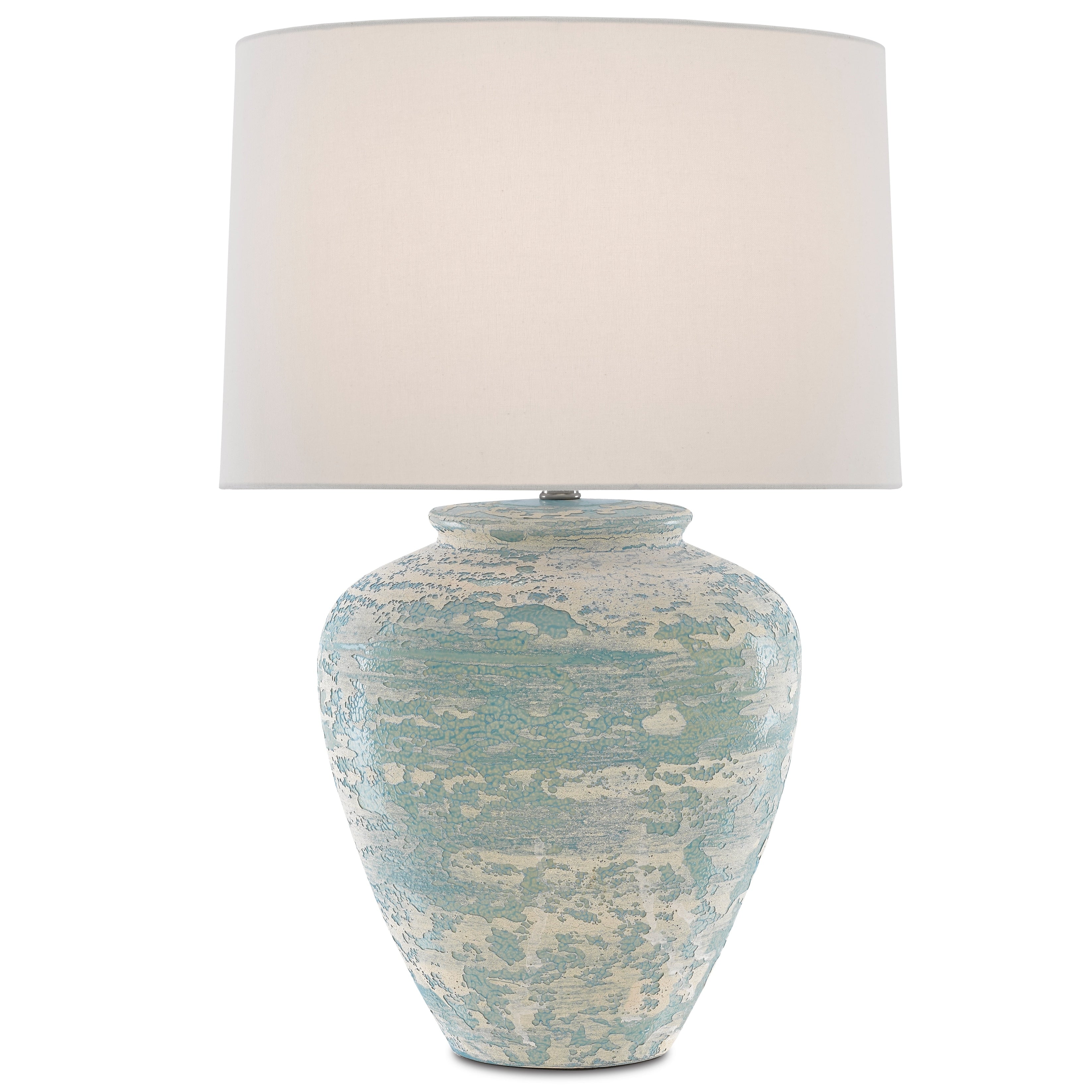 Currey & Company Mimi Aqua Table Lamp - 27.25h x 18dia