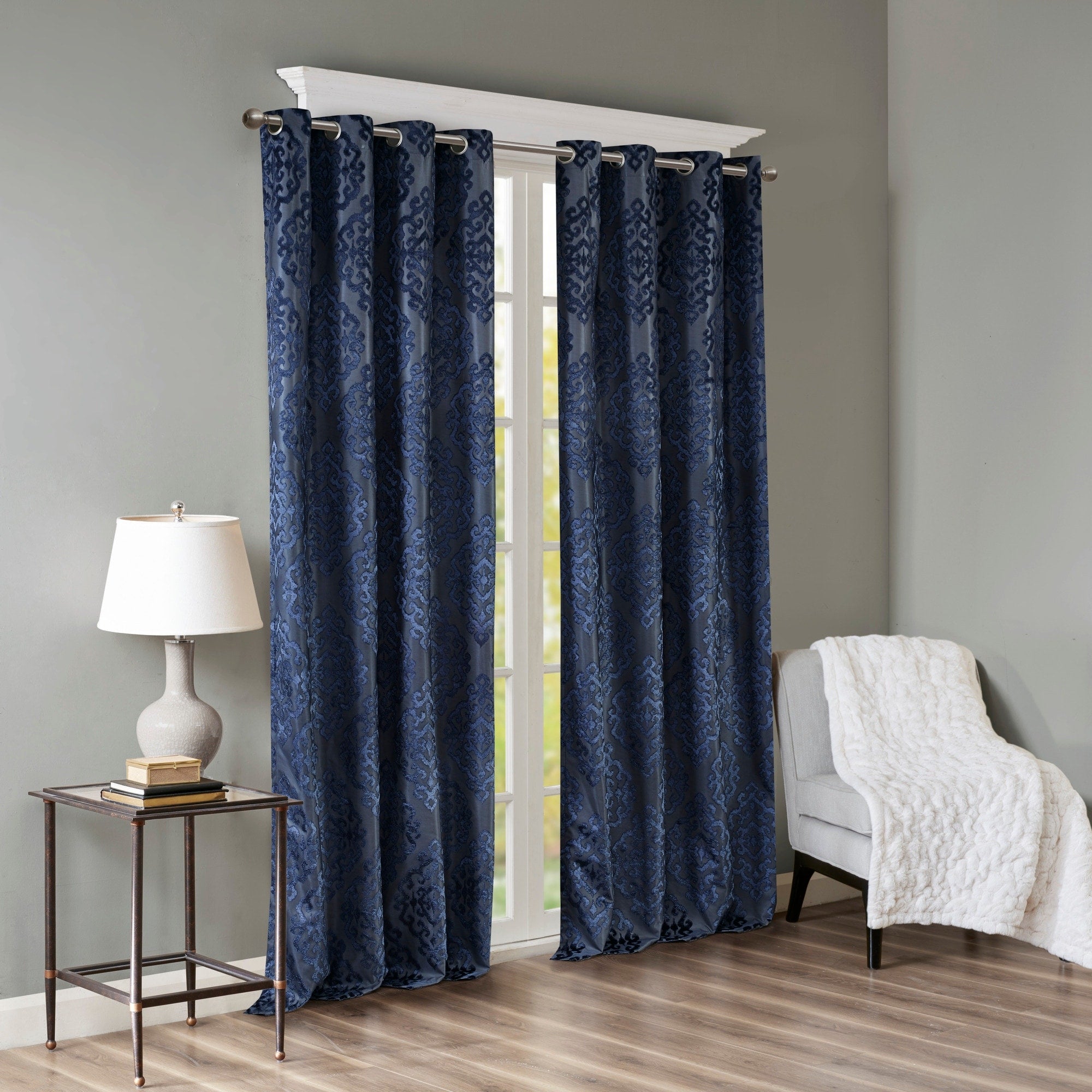 SunSmart Mirage Knitted Jacquard Total Blackout Grommet Window Curtain Panel