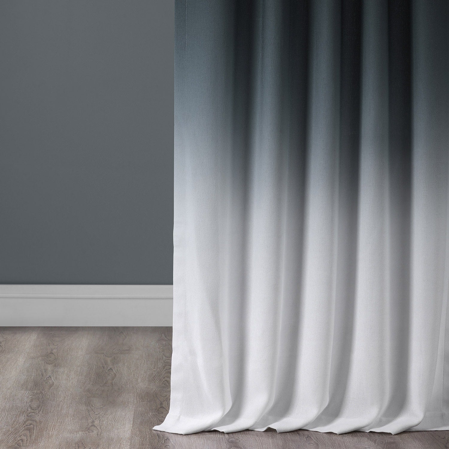 Exclusive Fabrics Ombre Faux Linen Light Filtering Curtains (1 Panel) - Lightweight Elegance, Natural Light Enhancement