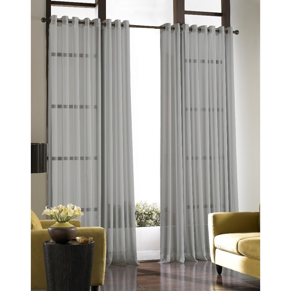 Curtainworks Solid Soho Sheer Grommet Single Curtain Panel