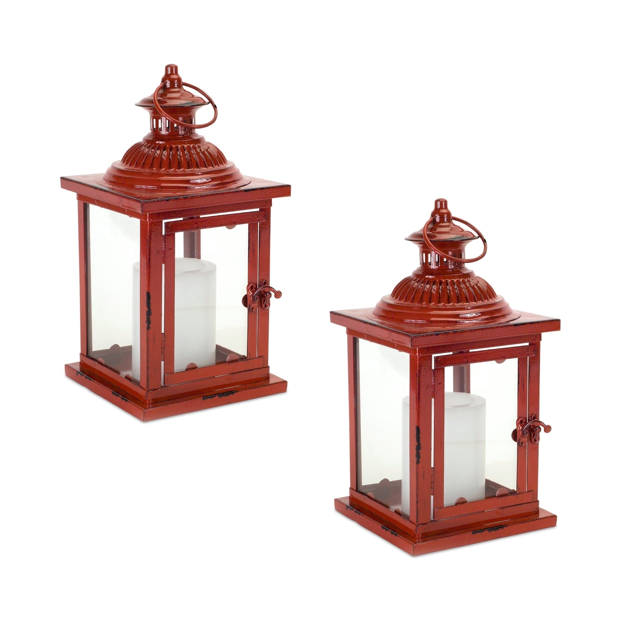 Metal Lantern (Set of 2) - 6 x 6 x 13