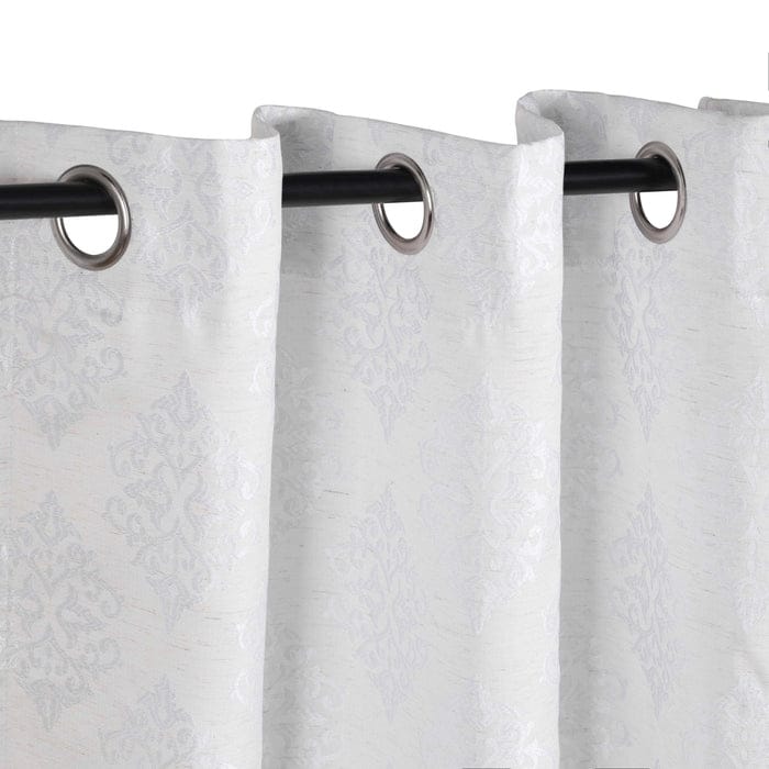 Superior Venetian Damask Jacquard Embroidered Washable Curtains, Set of 2