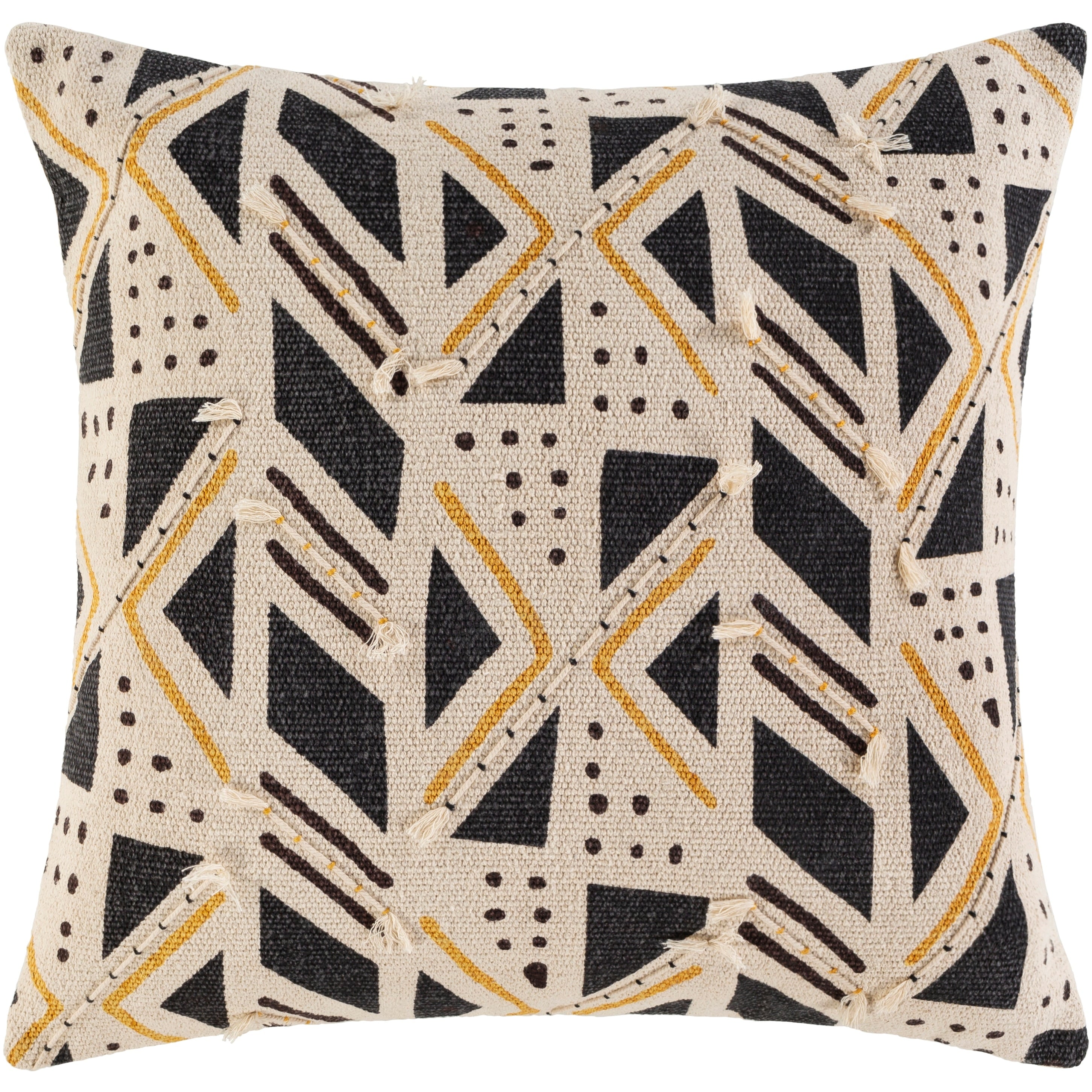 Tania Block Printed Geometric Boho Throw Pillow