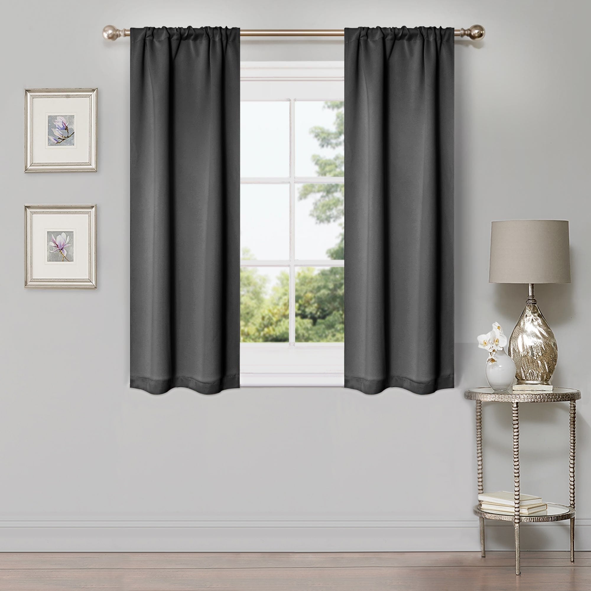 Superior Modern Solid Room Darkening Blackout Curtains, Rod Pocket