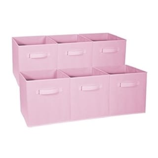 Foldable Storage Cubes - 6 Pack, Pastel Pink