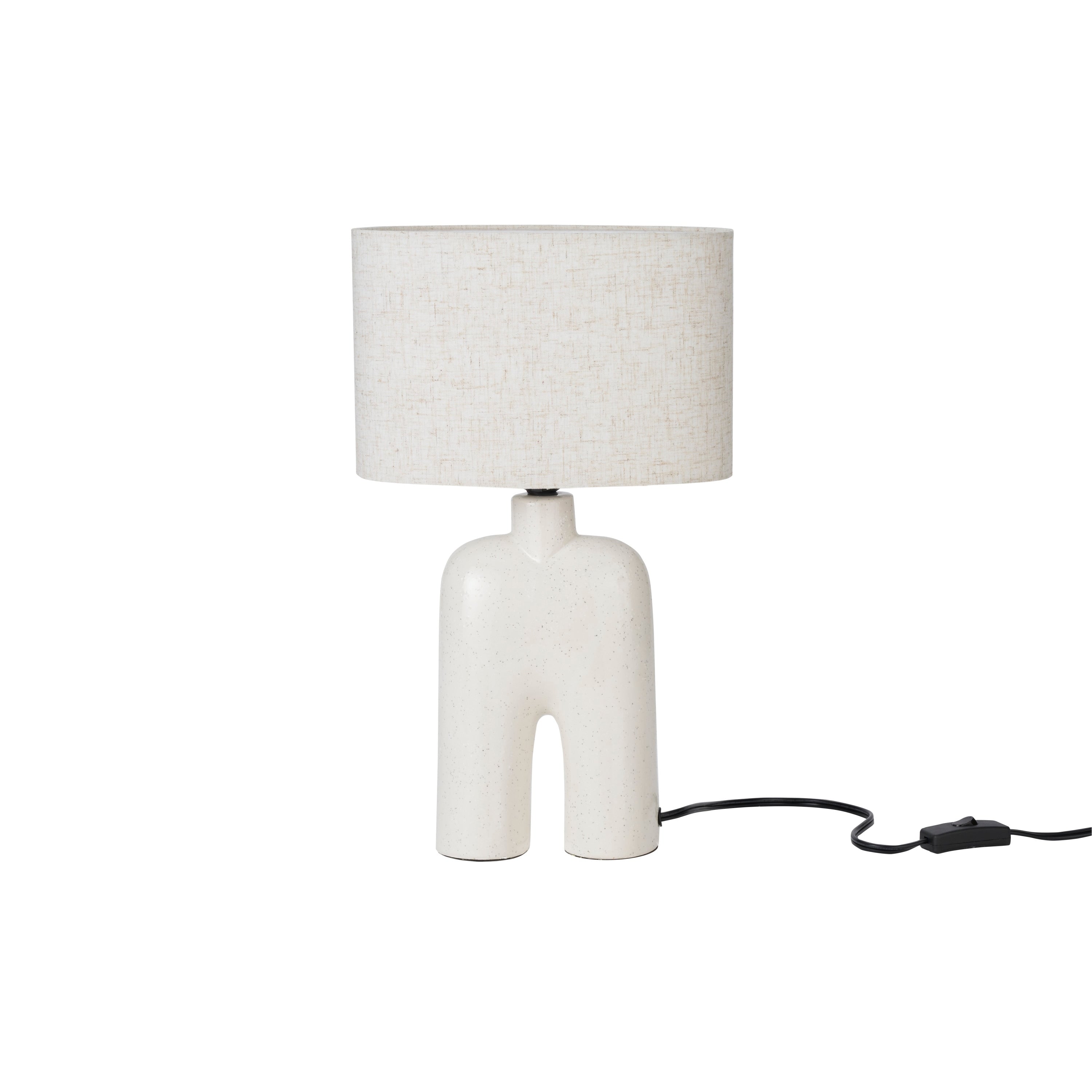 Nourison 17 Off-White Speckled Textured Ceramic Table Lamp