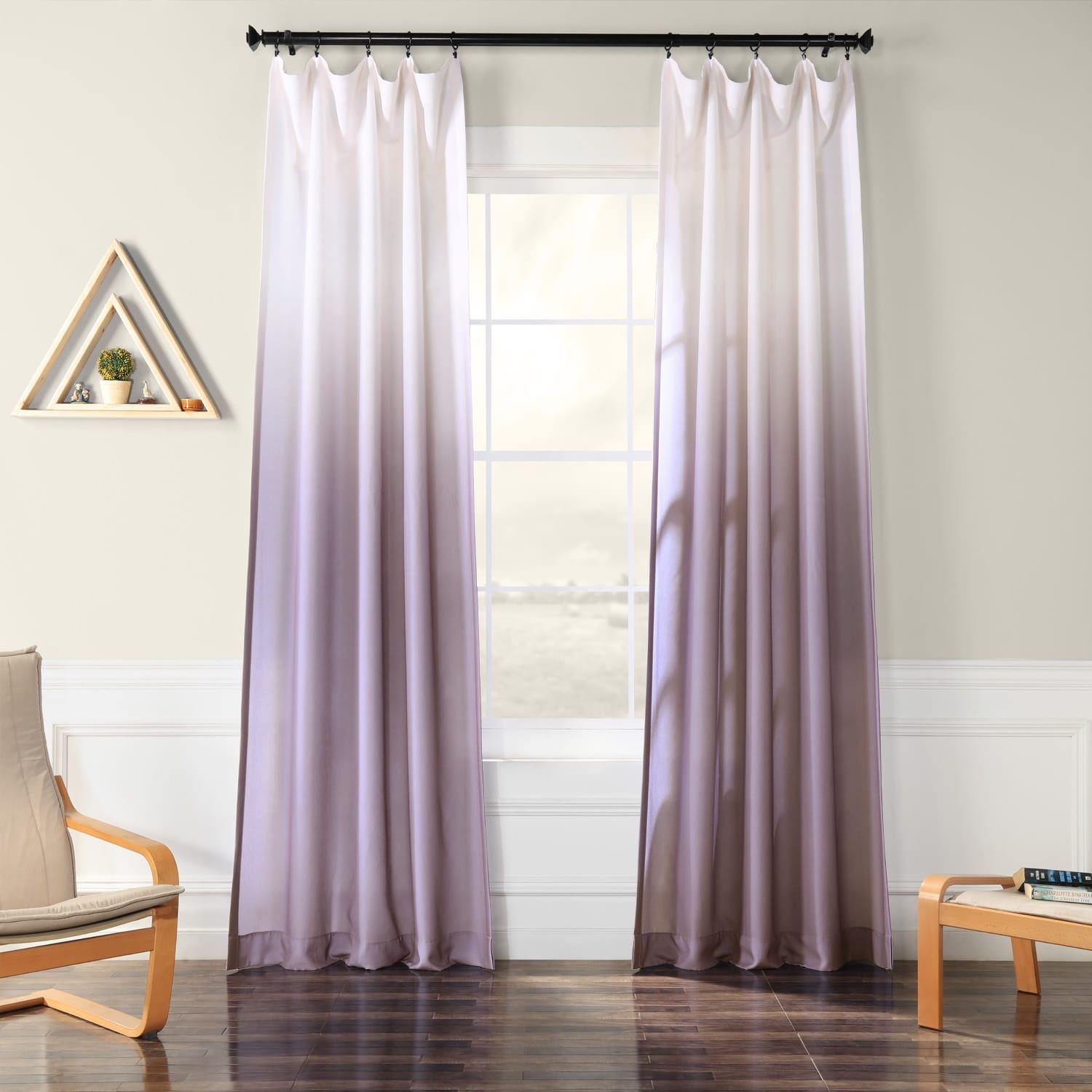 Exclusive Fabrics Ombre Faux Linen Light Filtering Curtains (1 Panel) - Lightweight Elegance, Natural Light Enhancement