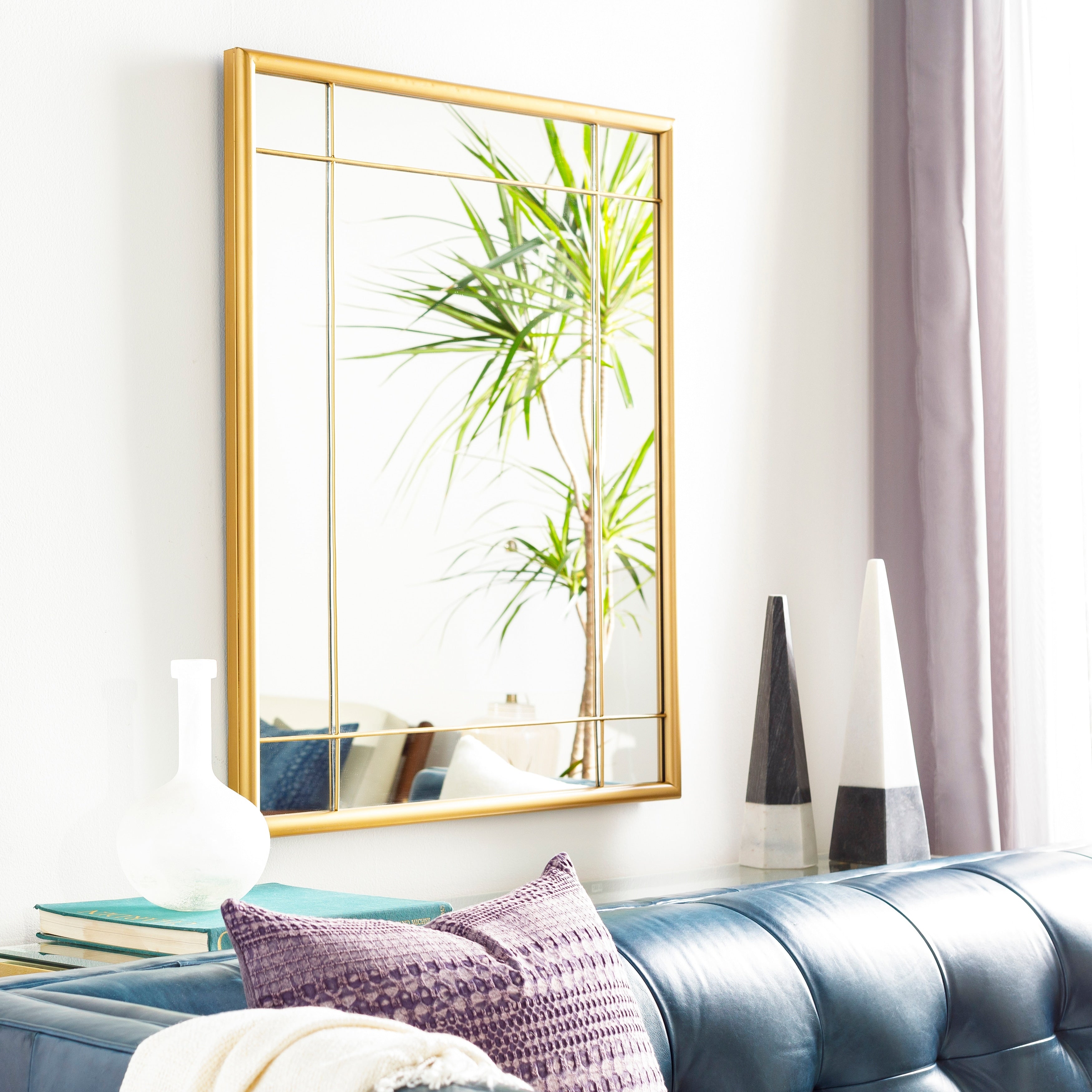 Edin Hand-Painted Gold Modern Mirror - 36H x 30W x 1.5D