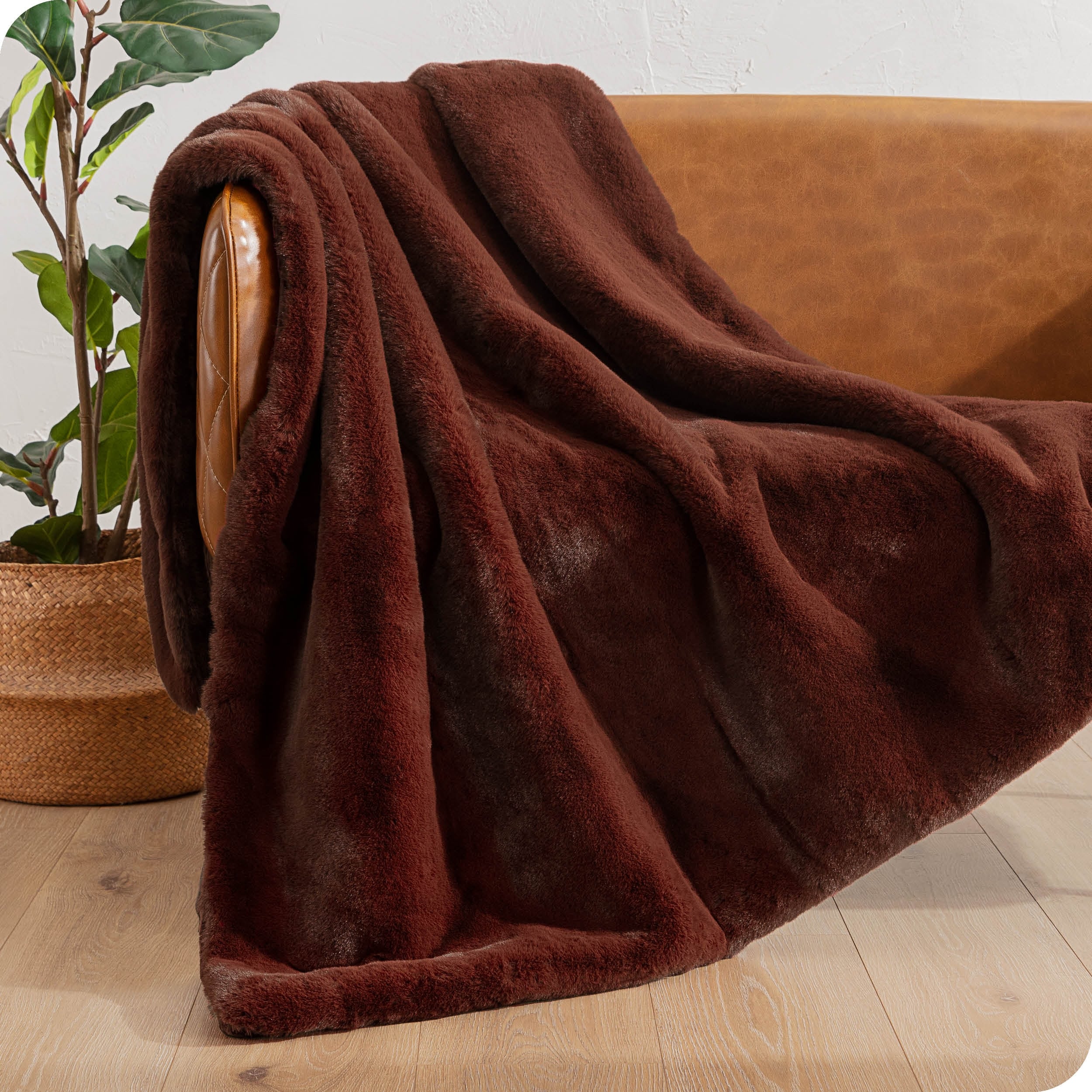 Bare Home Faux Fur Blanket - Ultra-Soft Blanket - Luxurious Fuzzy Warm