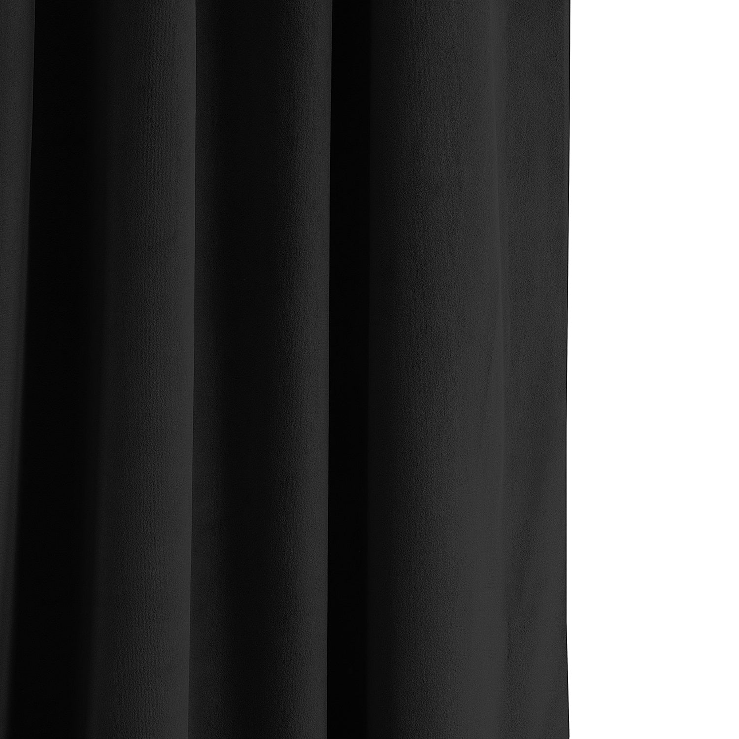 Exclusive Fabrics Signature Warm Black Velvet Single Blackout Curtain Panel