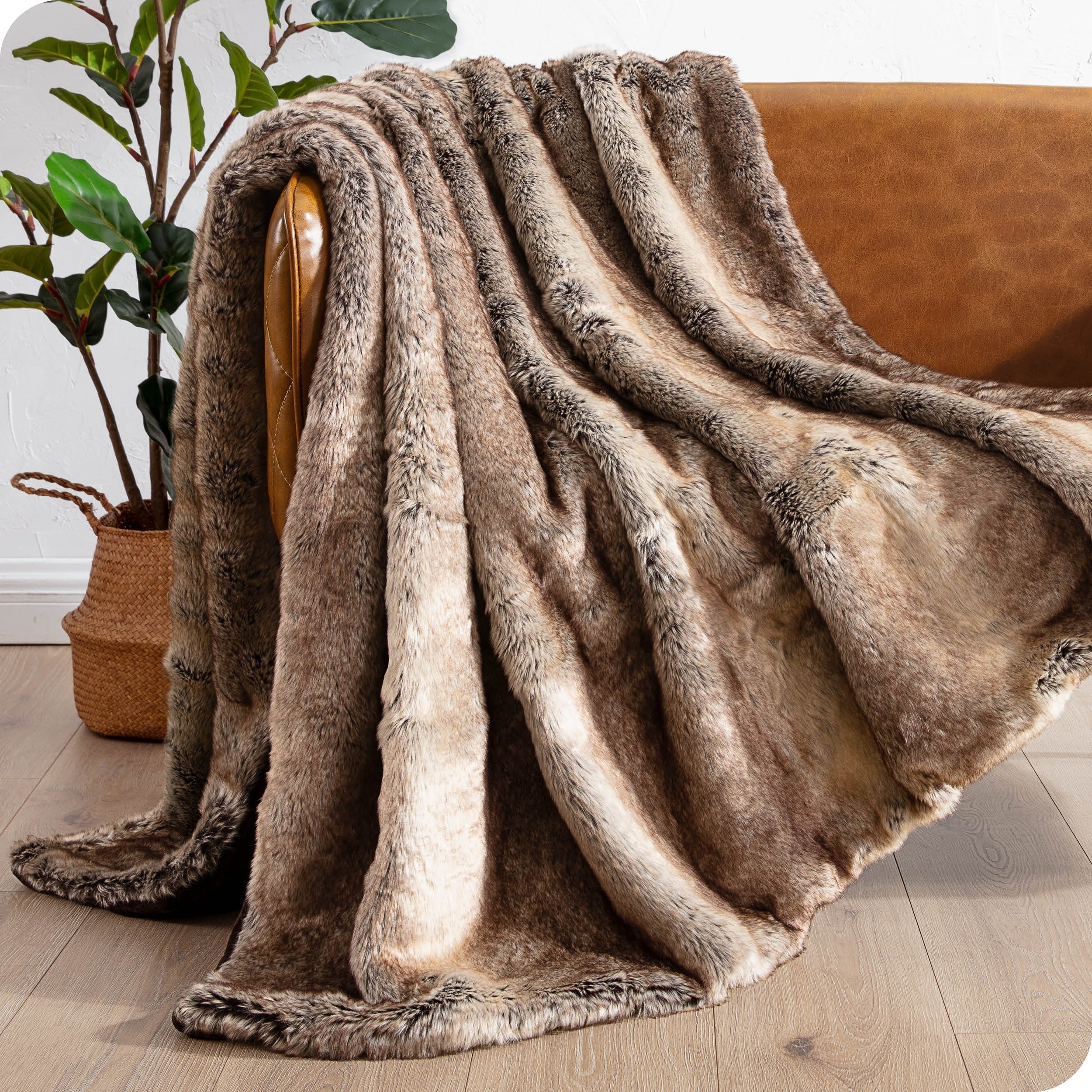 Bare Home Faux Fur Blanket - Ultra-Soft Blanket - Luxurious Fuzzy Warm