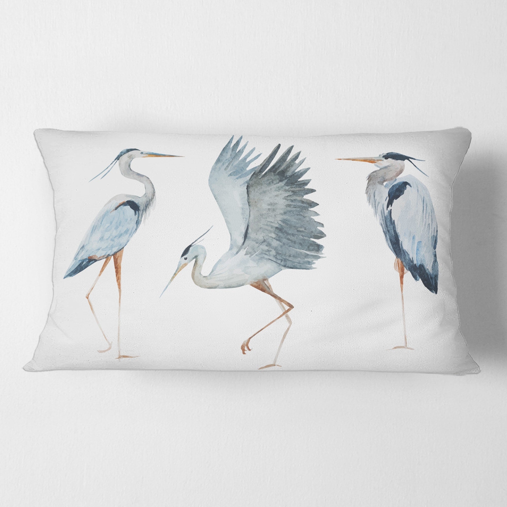 Designart 'Heron Birds II' Traditional Printed Throw Pillow