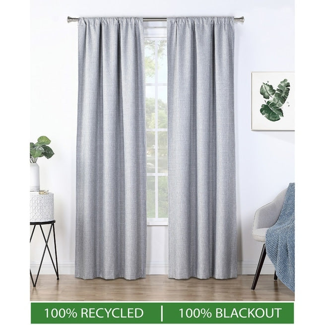 B.Smith Recycled Textured Total Blackout Curtain, 2 Panels