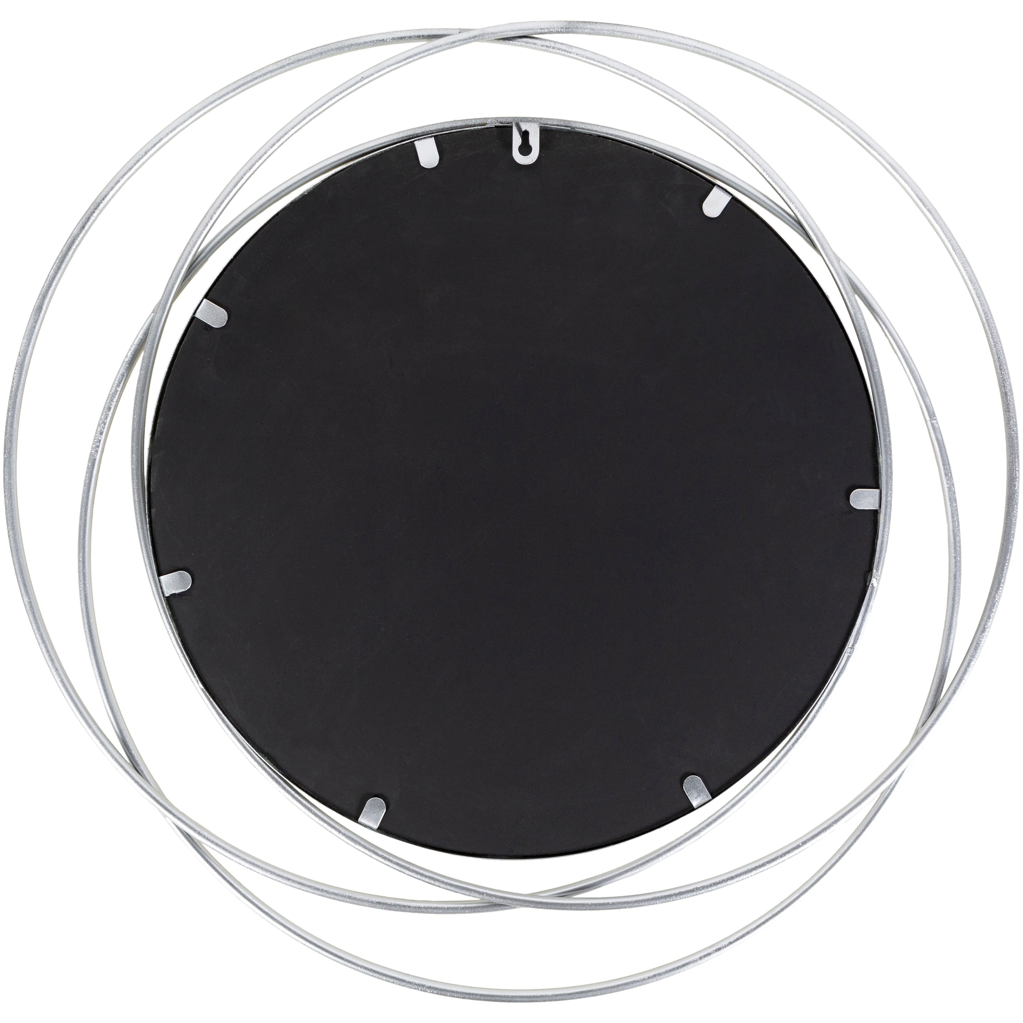 Livabliss Kindra Modern Circles Silver Round Mirror