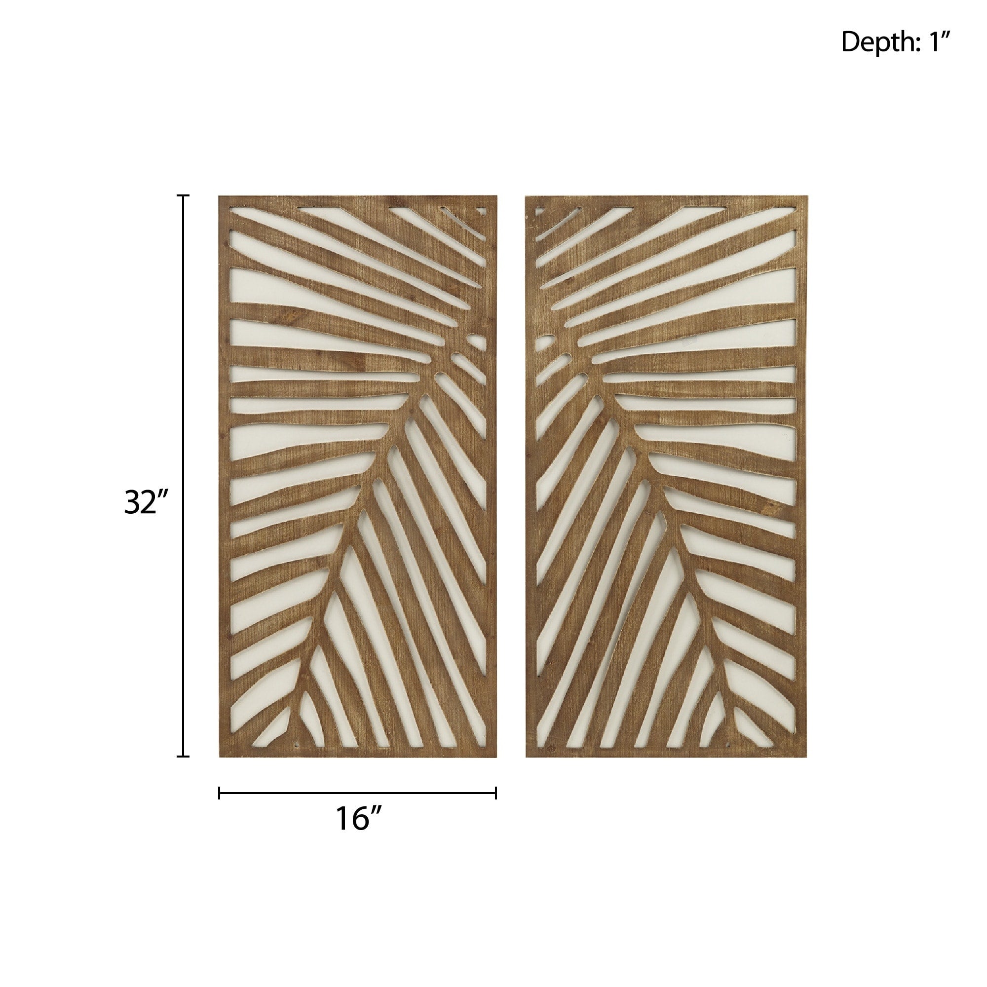 Madison Park Birch Palms Two-tone Wood Panel Wall Décor (Set of 2)