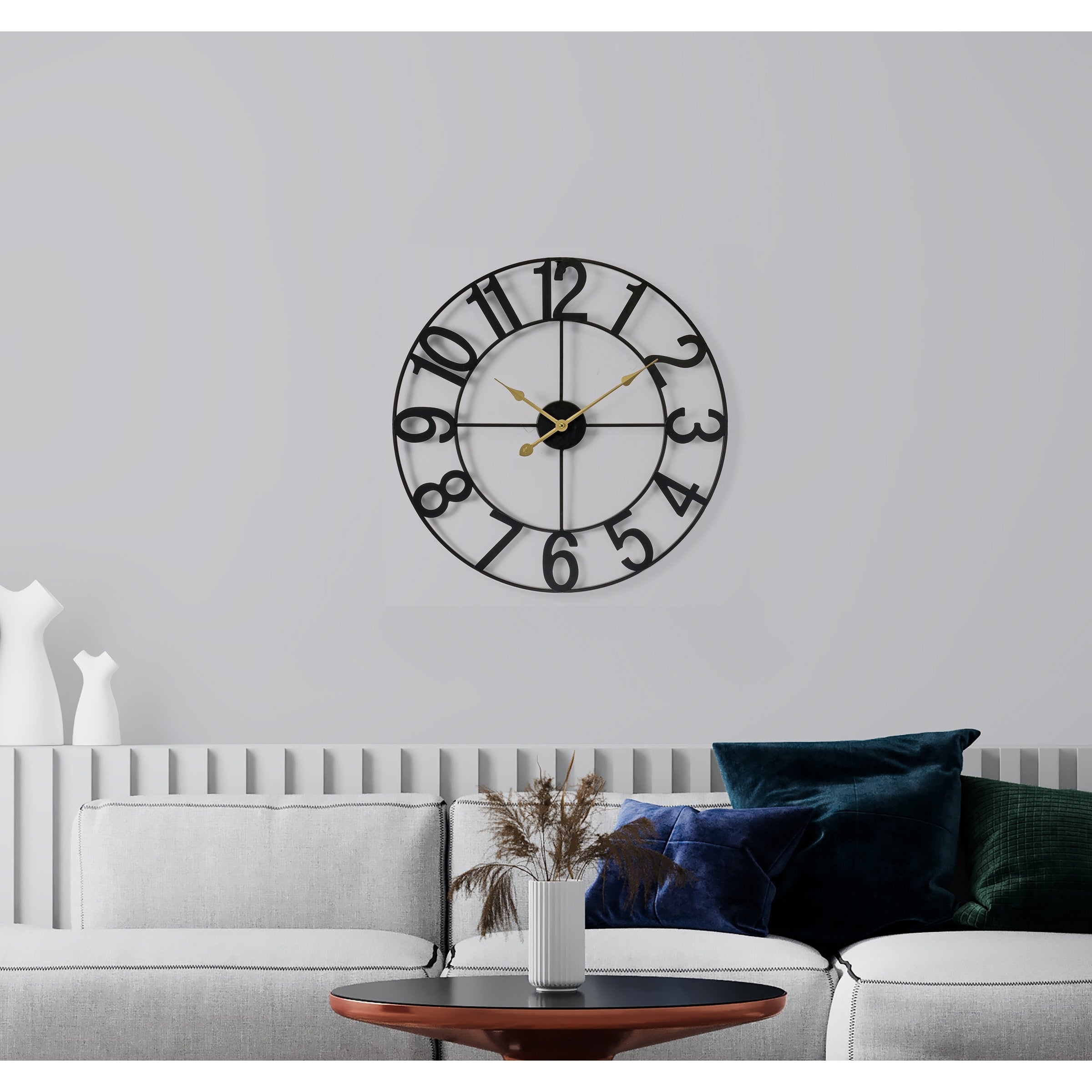 Sorbus Large 16 inch Decorative Round Analog Wall Clock Battery Operated With Numeral Style Design - 16