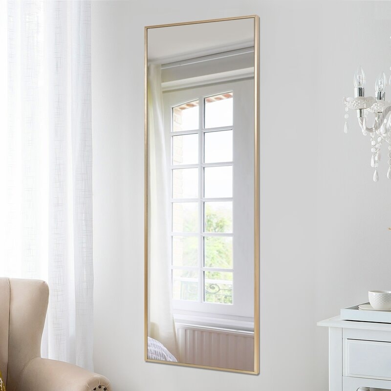 Aluminum Alloy Matte Frame Floor Mirror Dressing Hanging Mirror