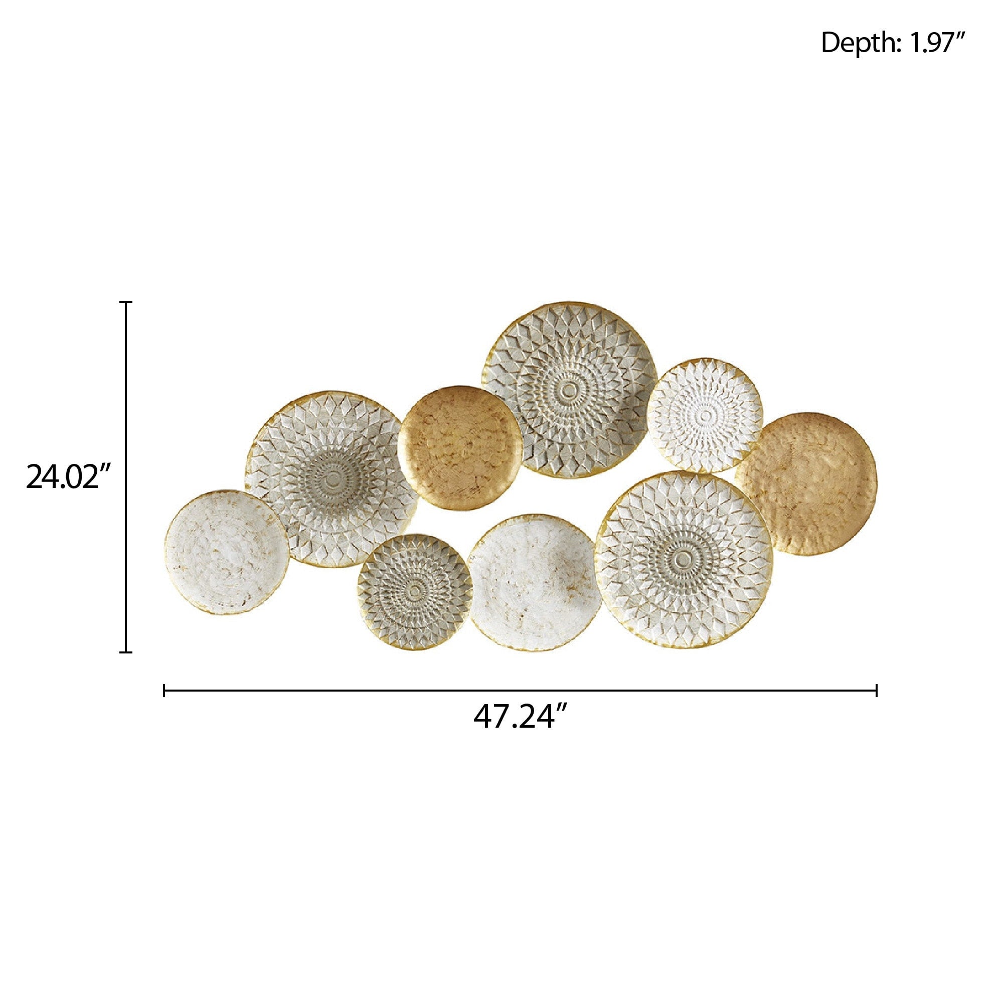 Madison Park Legion Multi-colored Geometric Metal Discs Wall Decor