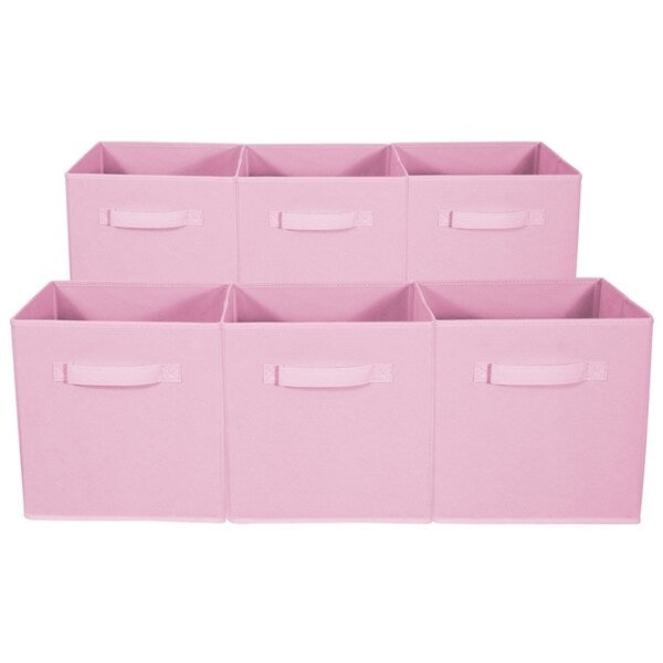 Foldable Storage Cubes - 6 Pack, Pastel Pink