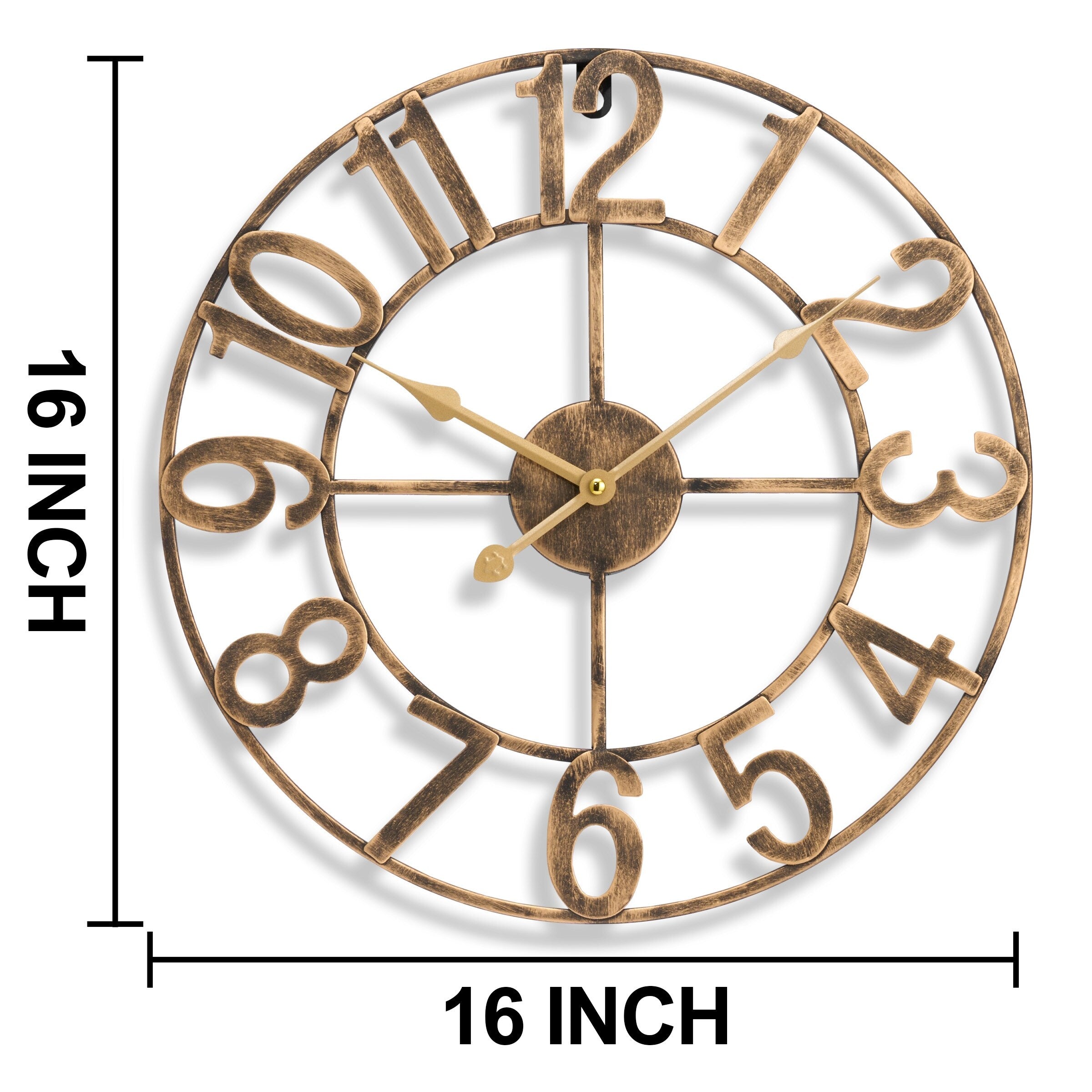 Sorbus Large 16 inch Decorative Round Analog Wall Clock Battery Operated With Numeral Style Design - 16