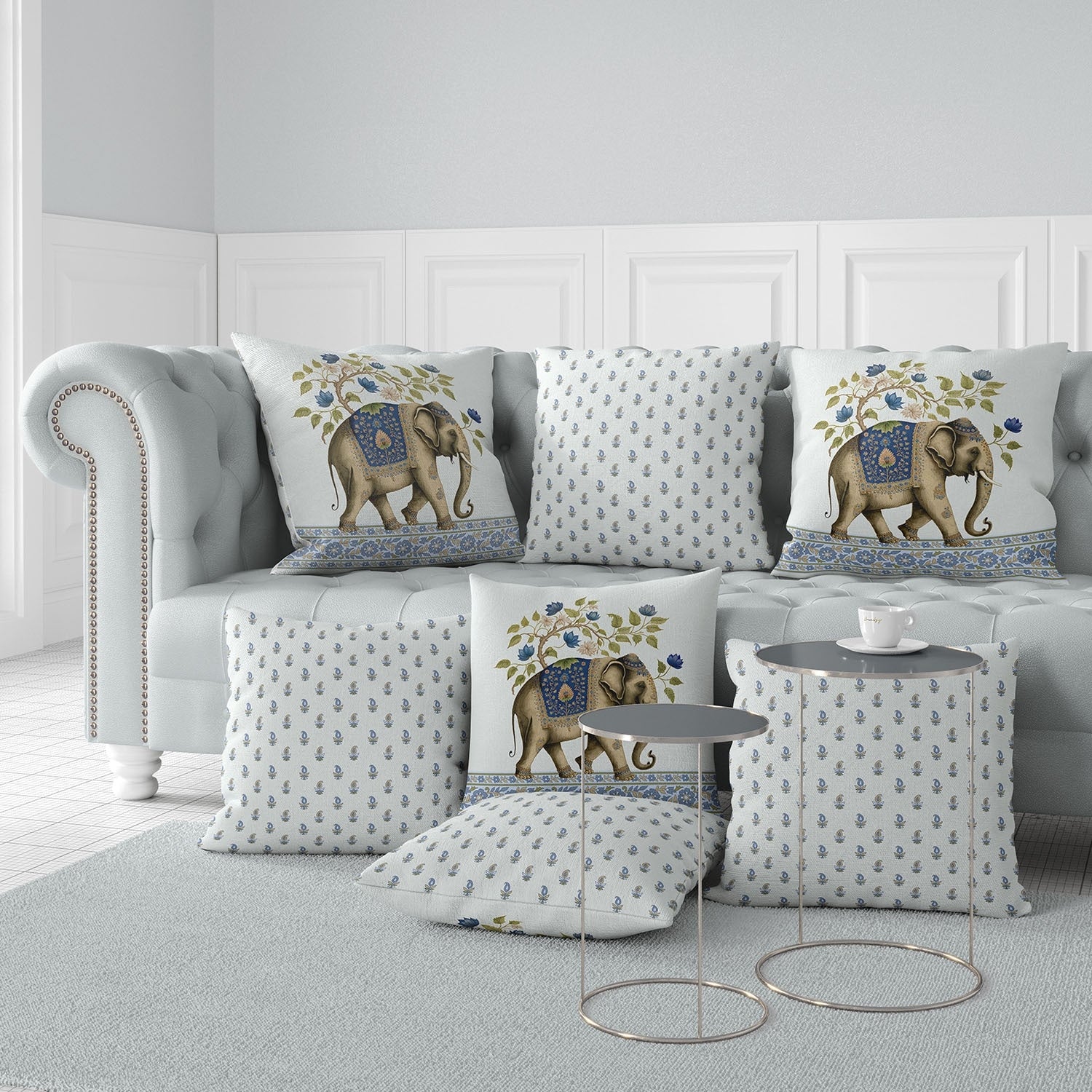 Amrita Sen Elephant Paradise Indoor Outdoor Pillow