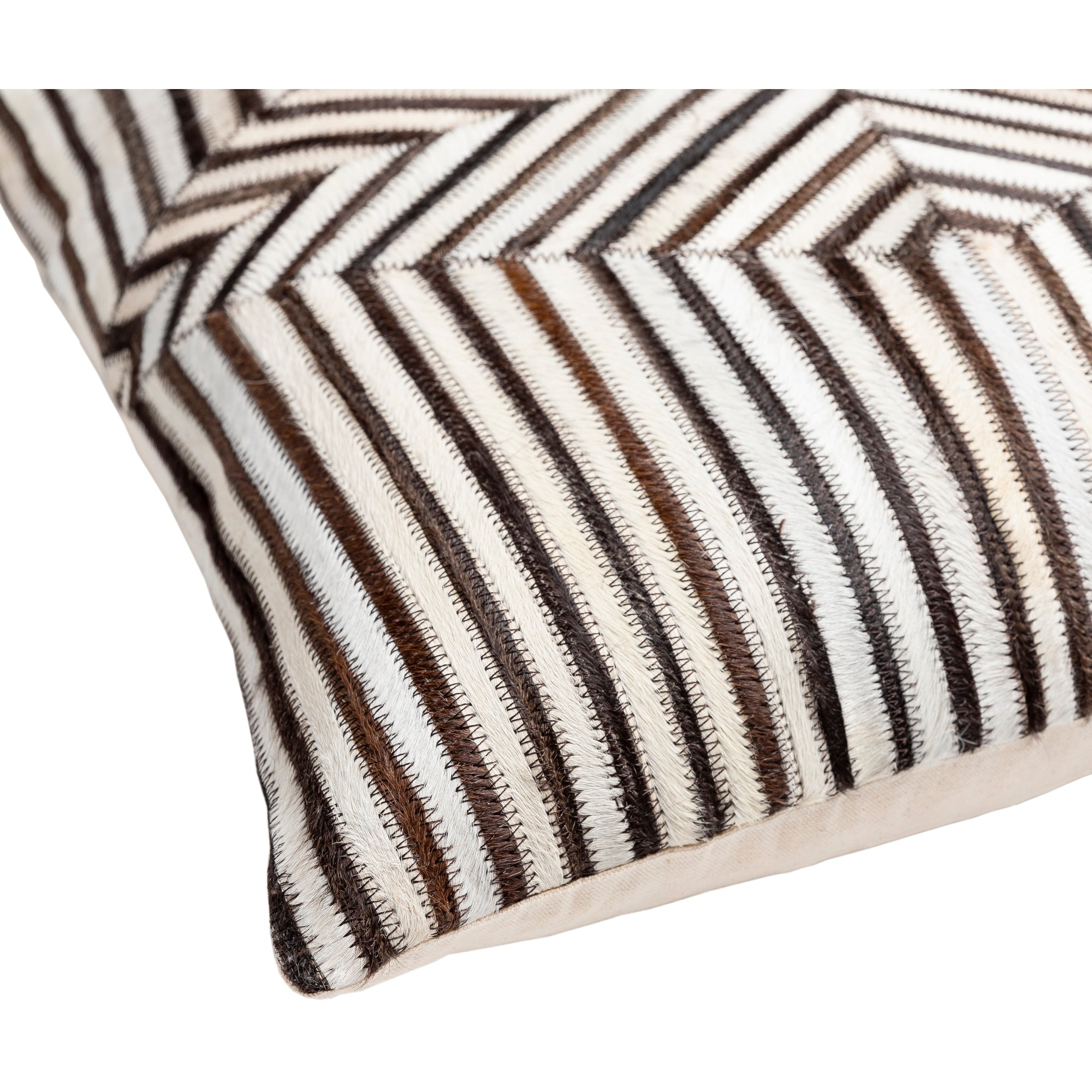 Roberte Striped Hair on Hide Contemporary Throw Pillow