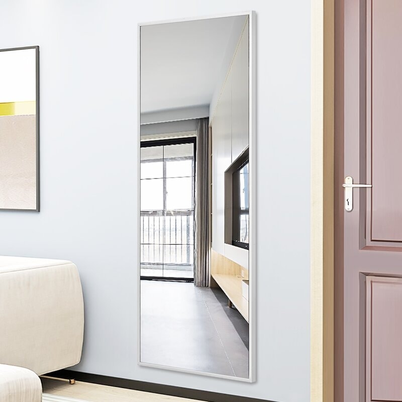 Aluminum Alloy Matte Frame Floor Mirror Dressing Hanging Mirror