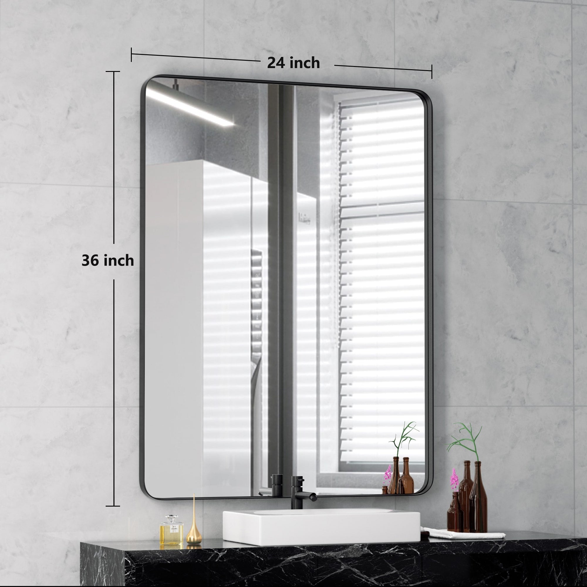 Stainless Steel Rectangular Mirror, Bathroom Mirror, Dressing Mirror, Wall Mirror, Decorative Mirror