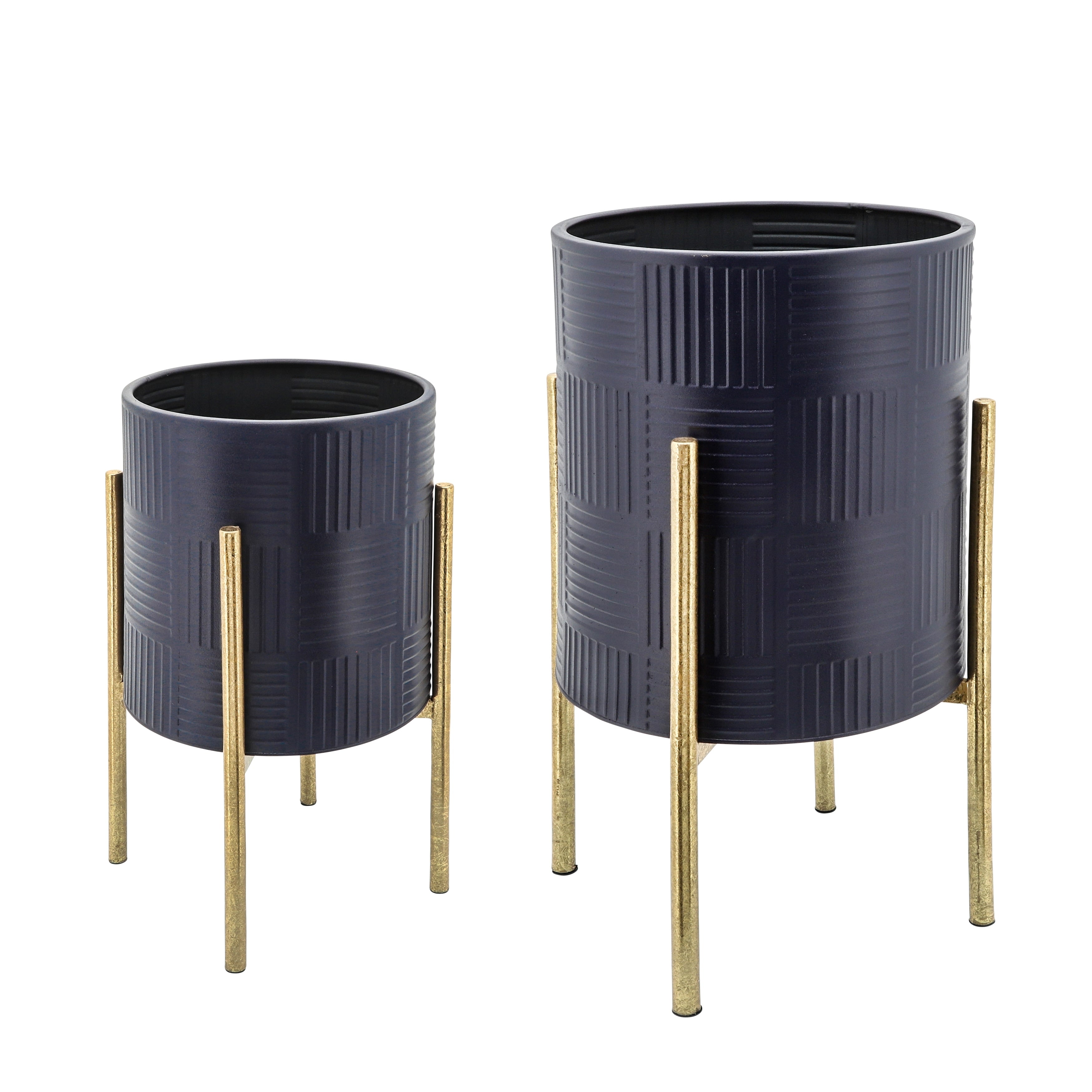 Sagebrook Home Chic Modern Planter Set of 2 - A Statement Piece for Indoor or Outdoor Greenery, Ideal for Contemporary Spaces