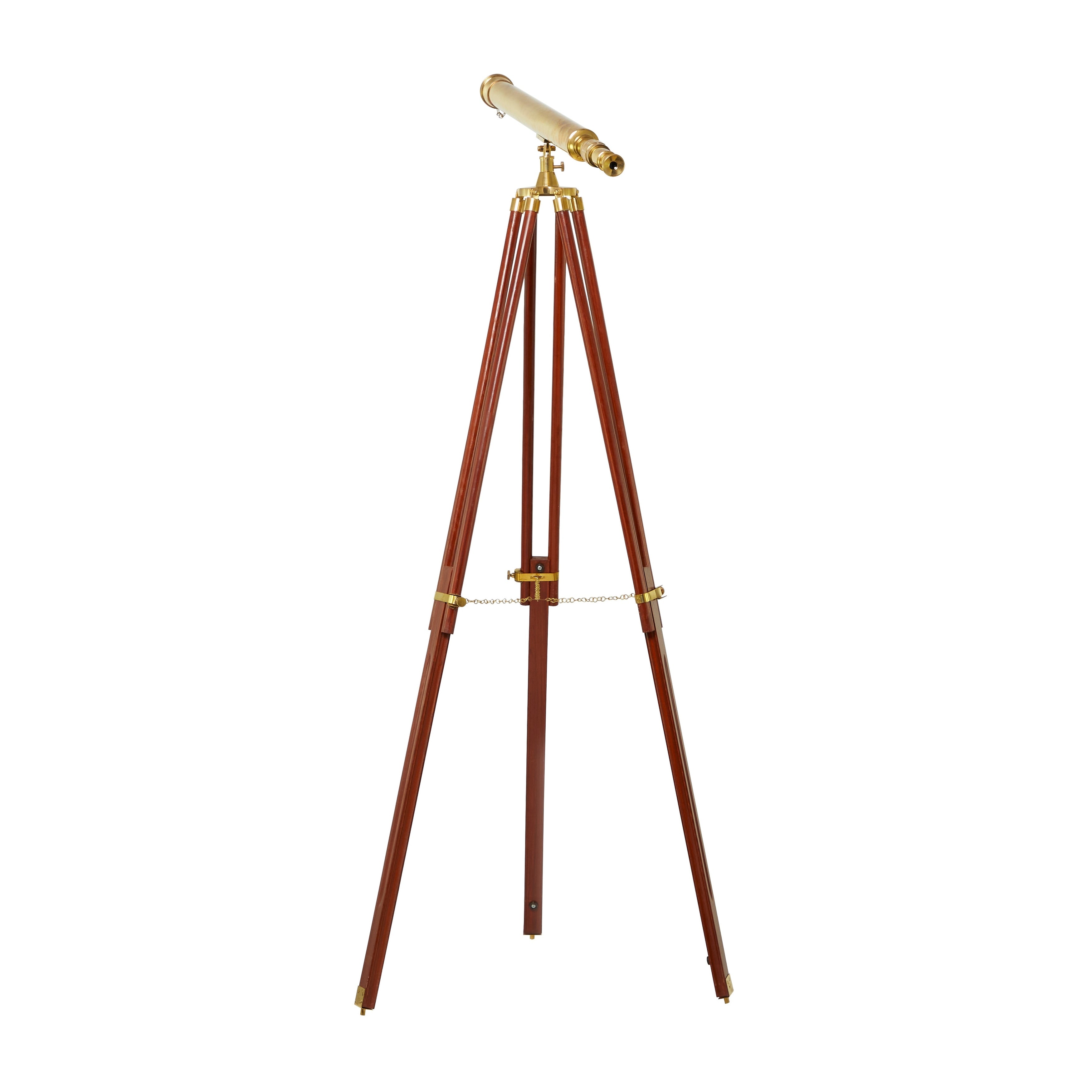 Polished Vintage Metal Telescope - Silver, Gold, Brass