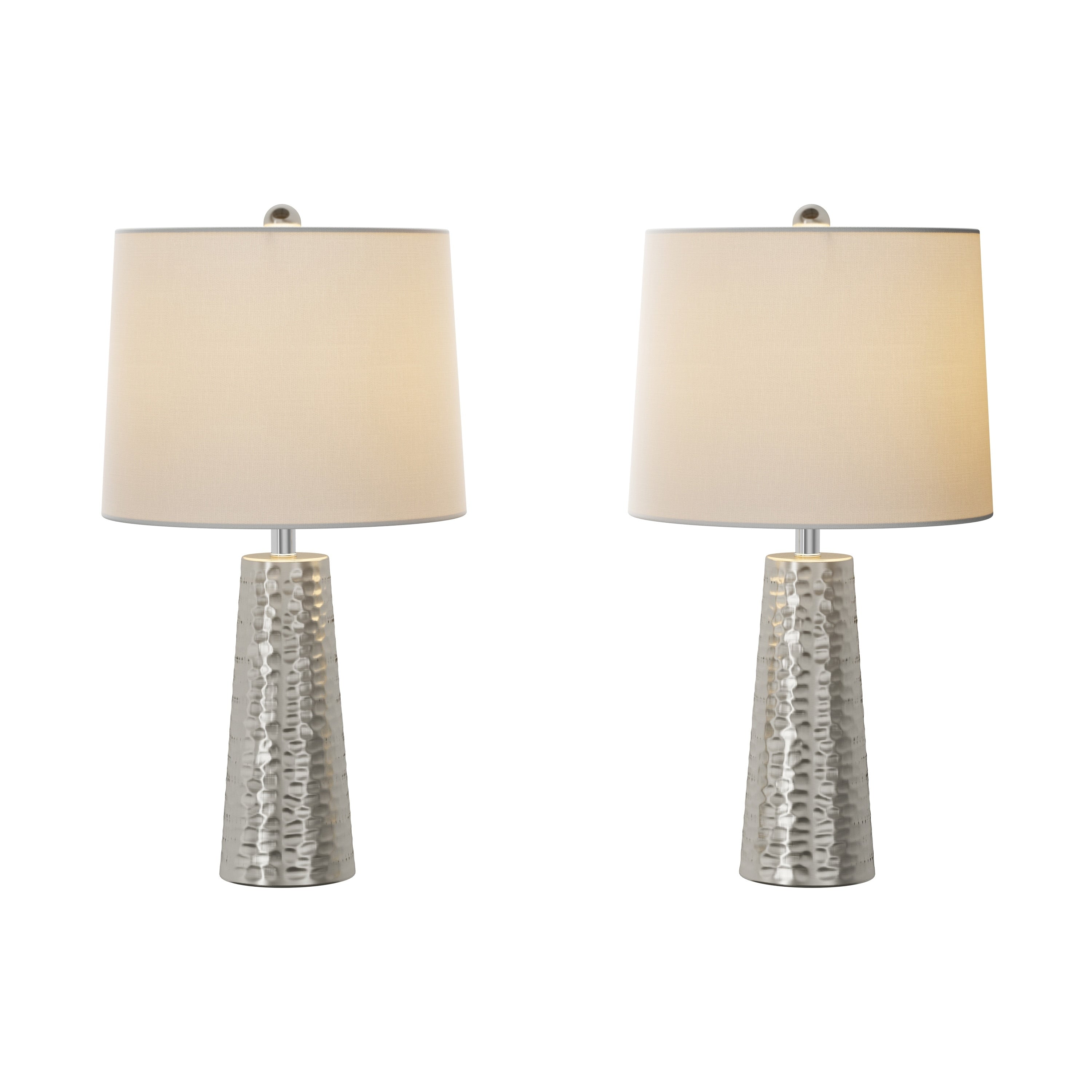 Lavish Home 2-Piece Table Lamp Set, Silver - Set of 2