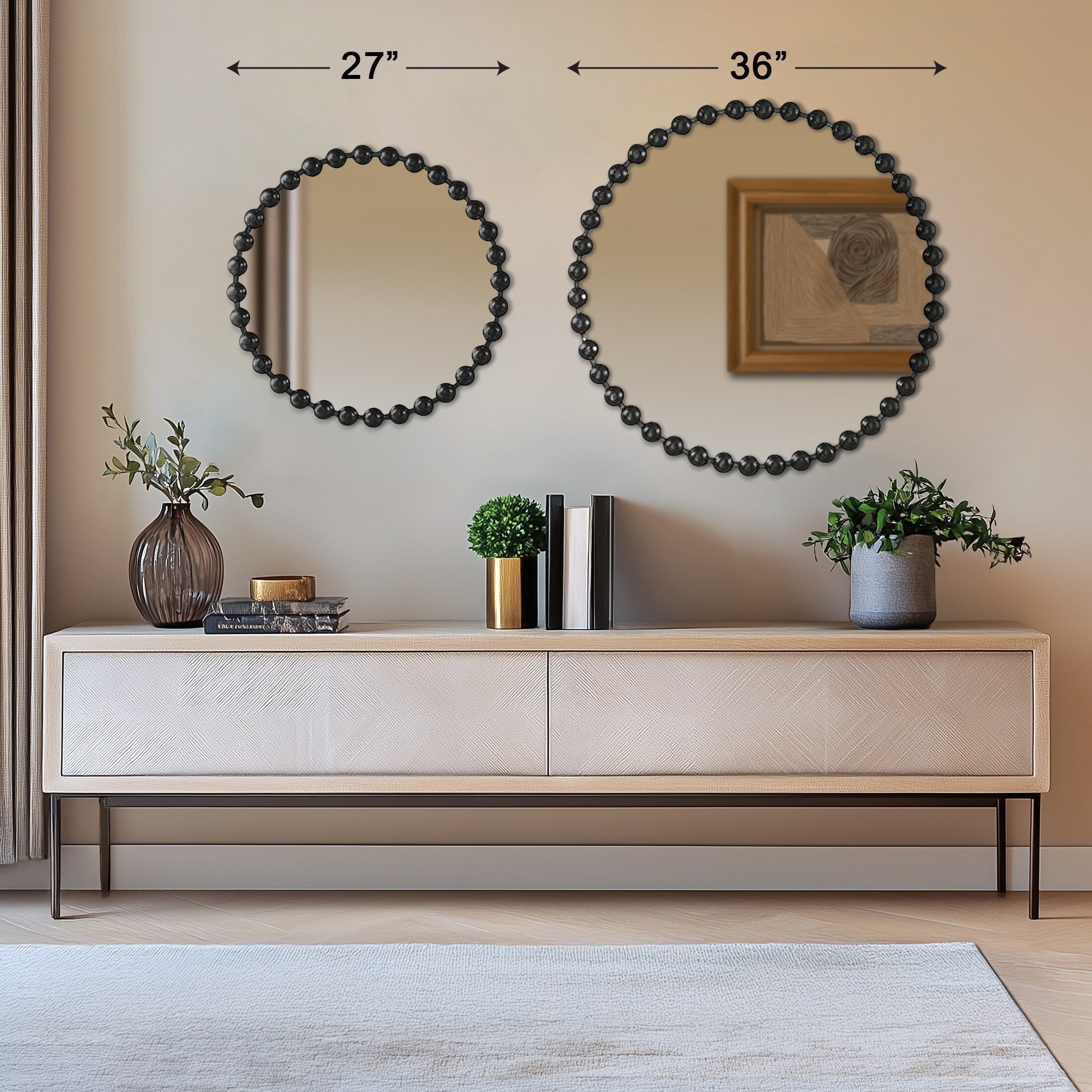 Madison Park Signature Marlowe Beaded Round Wall Mirror