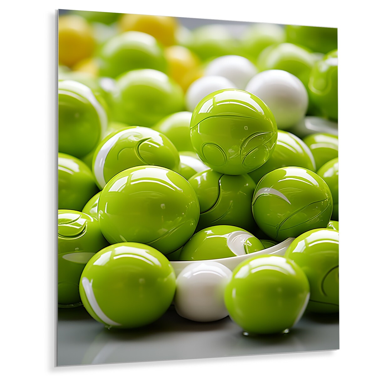 Designart Fractal Apple Green Frequency II Geometric Metal Wall Art - Green Metal Wall Décor Modern Metal Art Work