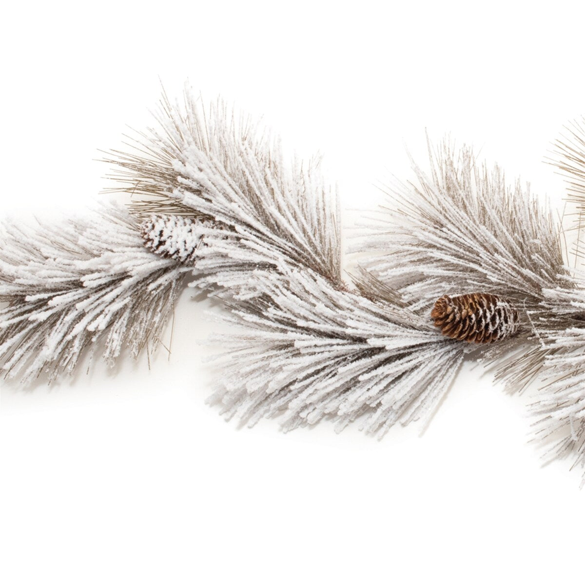 Flocked Long Needle Pine Garland (Set of 2) - White