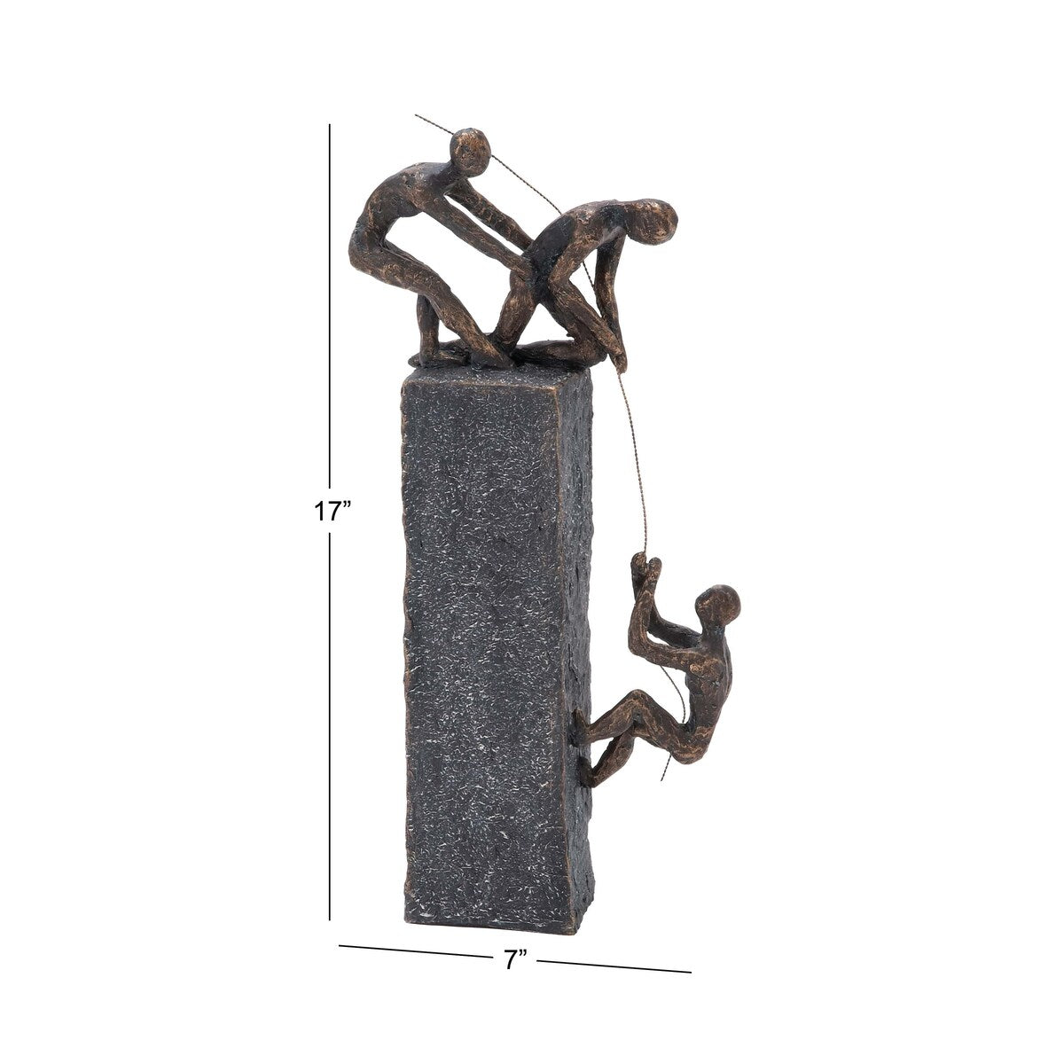 Polystone People Climbing Decorative Sculpture - Gray - Roche River Decor